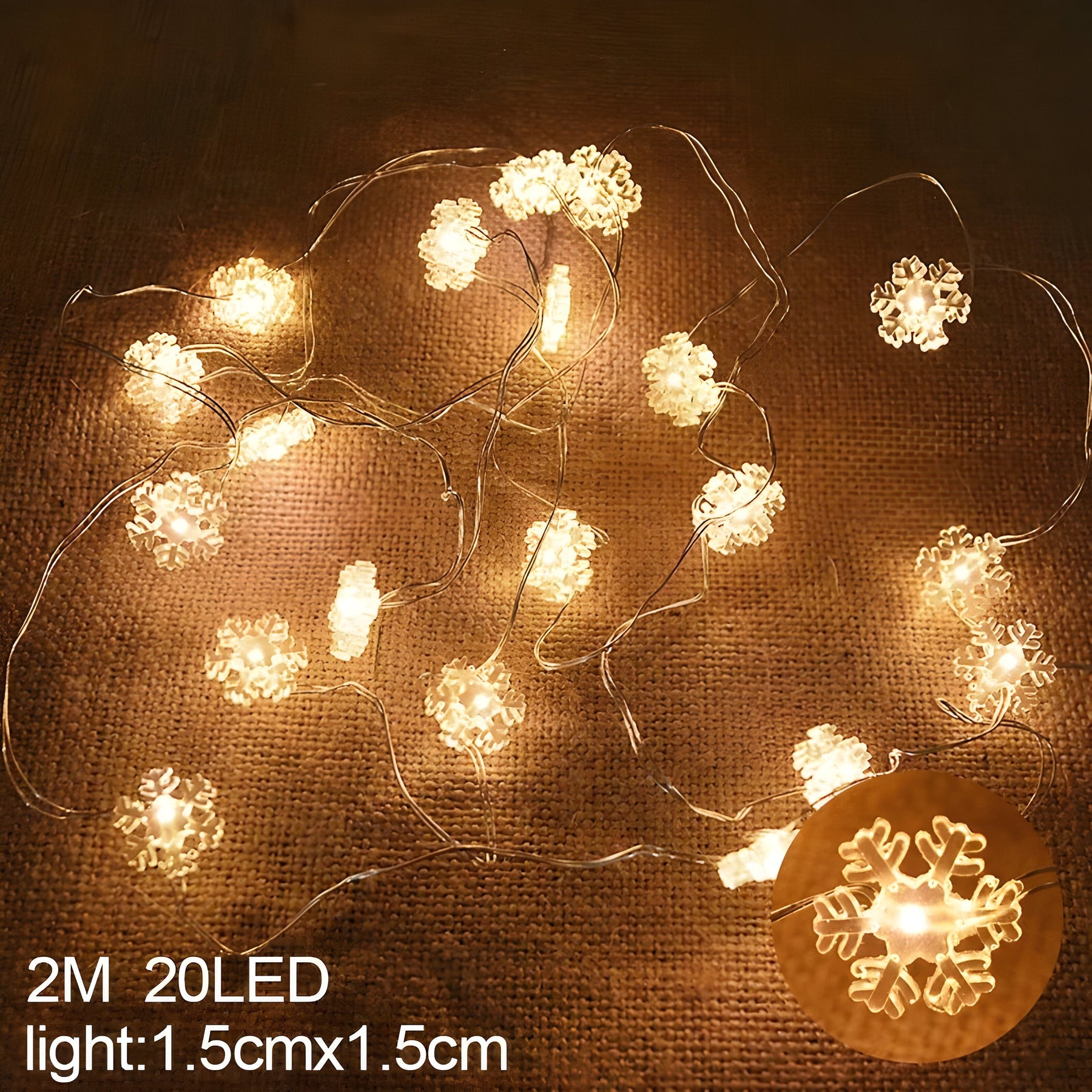 home & garden : TwinkleLights | LED Lichtslinger 20LED - Verlicht Uw Feesten met de Kerstman en Sneeuwvlokken in Sneeuwvlok van Pantinoshop