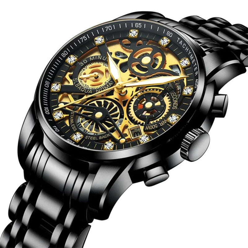 watches : Skeleton Watch | Heren Horloge in Zwart van Pantino