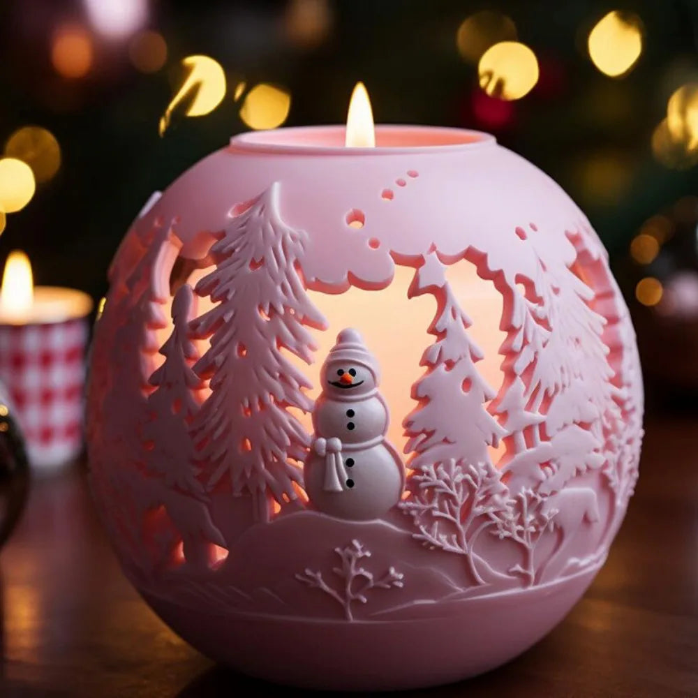 home & garden : Elk Kaars | Reliëf Mal Winterbos - Feestelijke Decoratie en DIY Cadeaus in van Pantinoshop