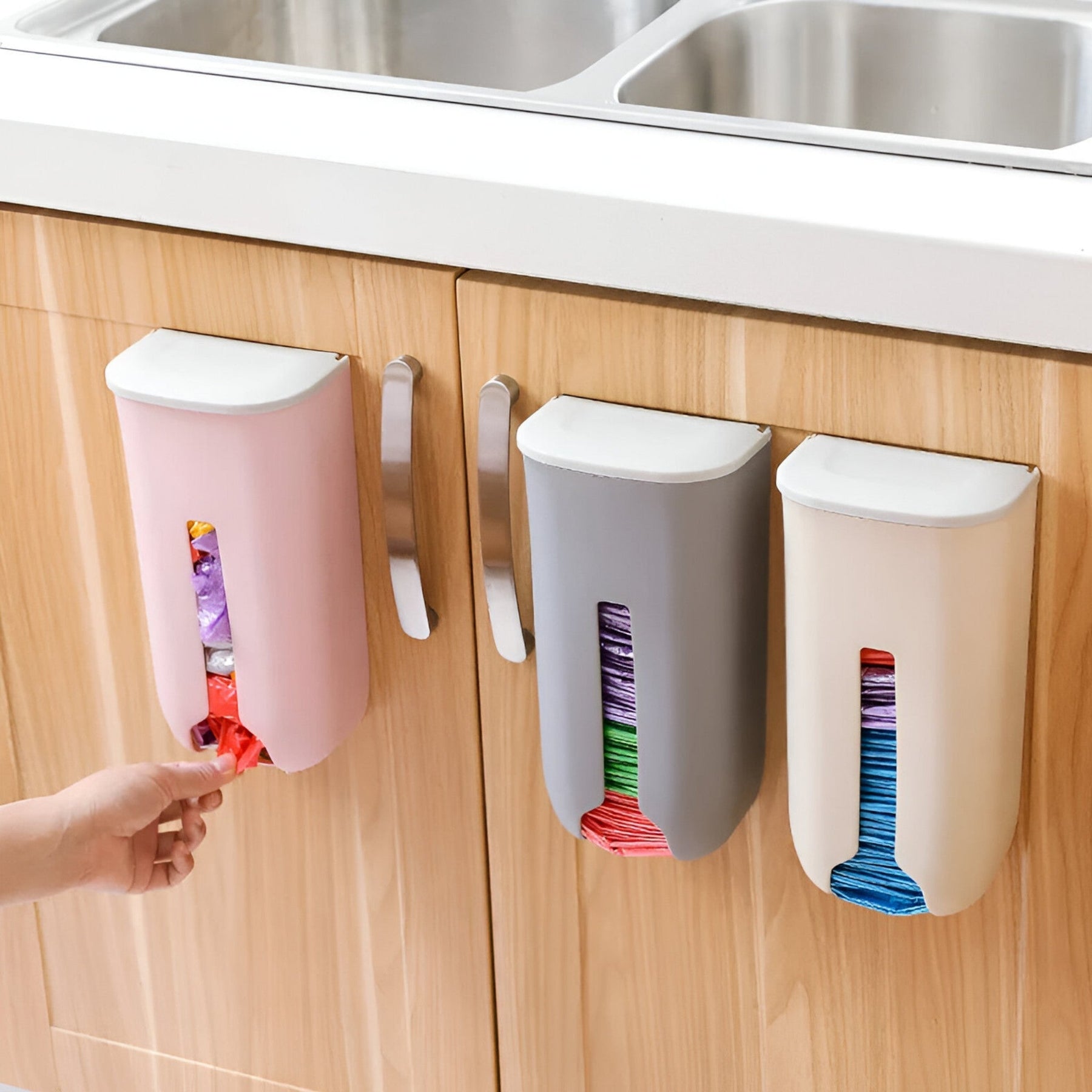 home & garden : Keukenrek | Opbergdoos voor Plastic Tassen - Wandhouder Organizer (1 + 1 GRATIS) in van Pantinoshop