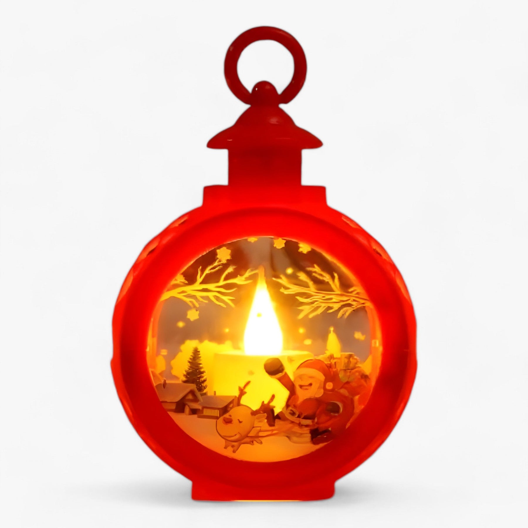 outdoor equipment : Julien | Kerstman Sneeuwpop Lamp - LED Lantaarn met Vlam Simulatie voor Buitendecoratie in 6 S 8.5x12cm van Pantinoshop