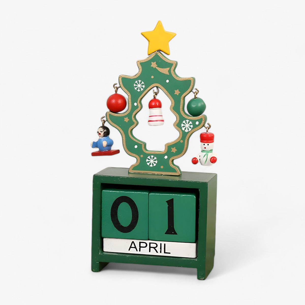 home & garden : Feestdagen Countdown Magie | Houten Kerstkalender met Kerstman en Sneeuwman - Voeg Opwinding toe aan je Feesten in A 7.5X3.3X16cm van Pantinoshop