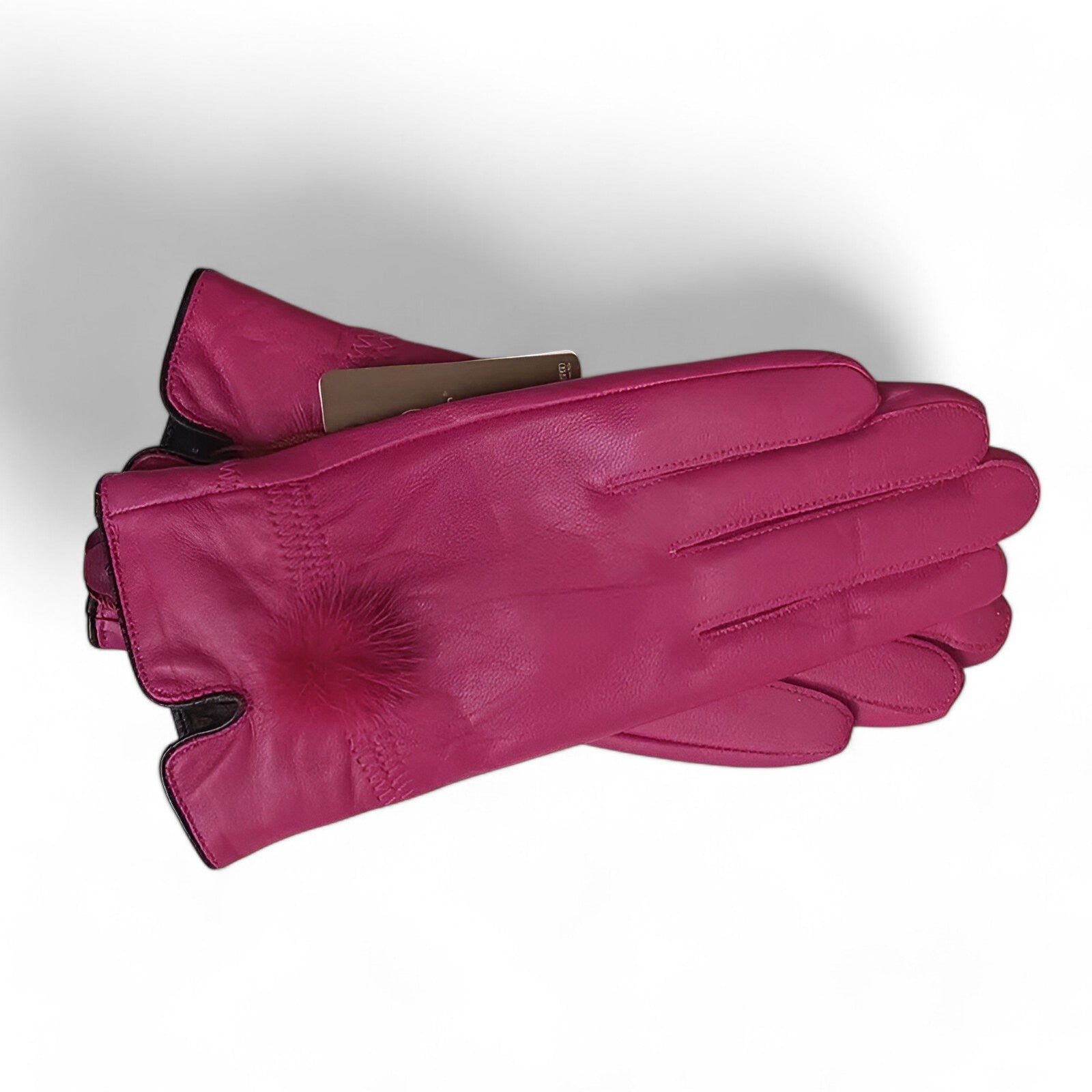 men's fashion : Lena | Warme leren handschoenen - Luxe en stijl in KORAAL ROOD One Size van Pantino