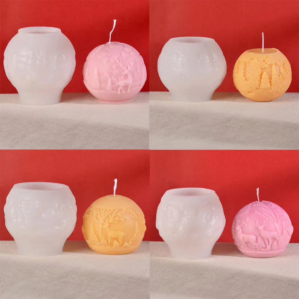 home & garden : Elk Kaars | Reliëf Mal Winterbos - Feestelijke Decoratie en DIY Cadeaus in van Pantinoshop