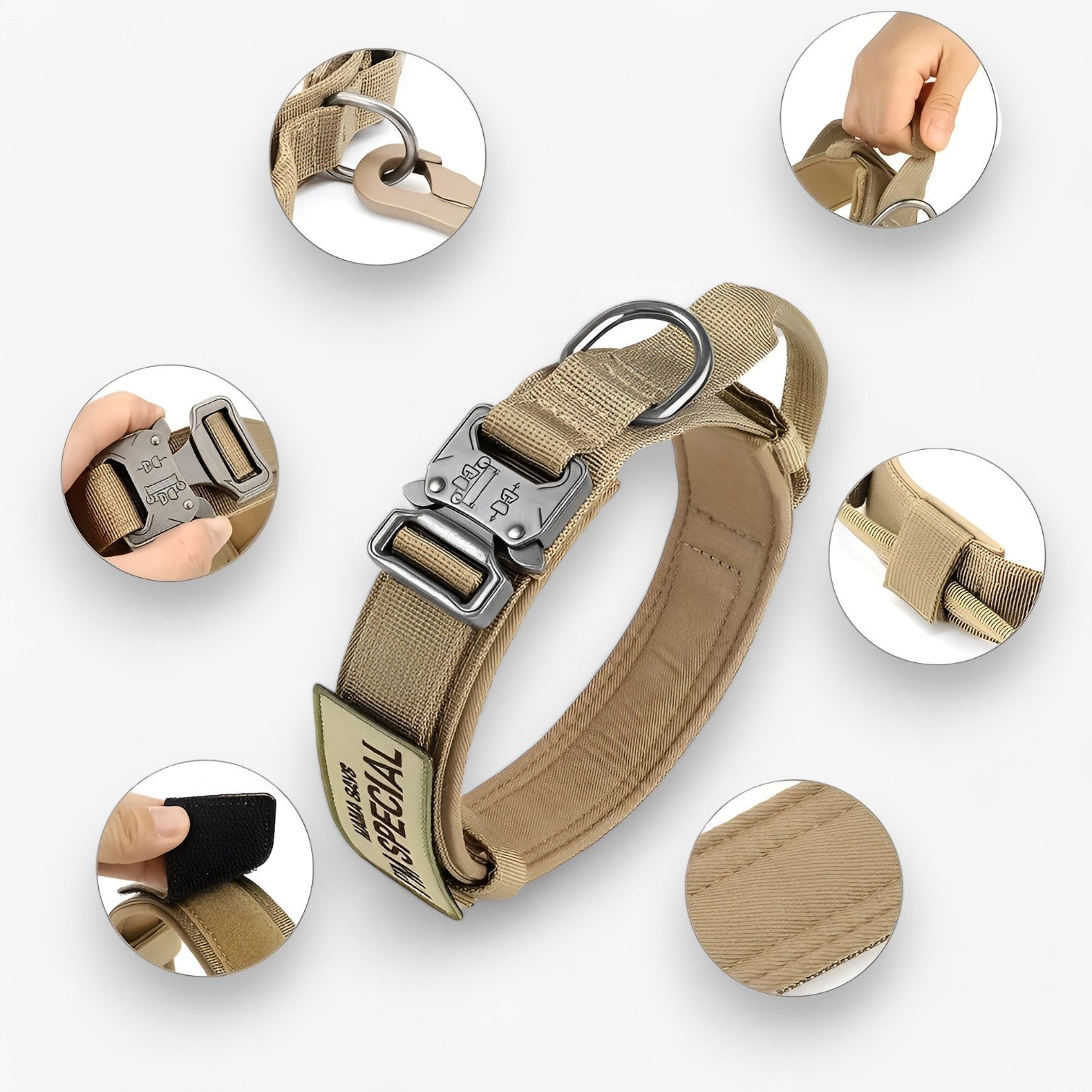 pets : Brodie| Tactisch hondenhalsband met handvat voor training in van Pantinoshop