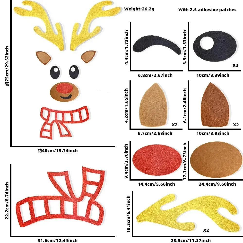 home & garden : Fristy | Kerstviltstickers voor deuren en ramen - Feestelijke decoratie voor thuis in Gouden eland van Pantino