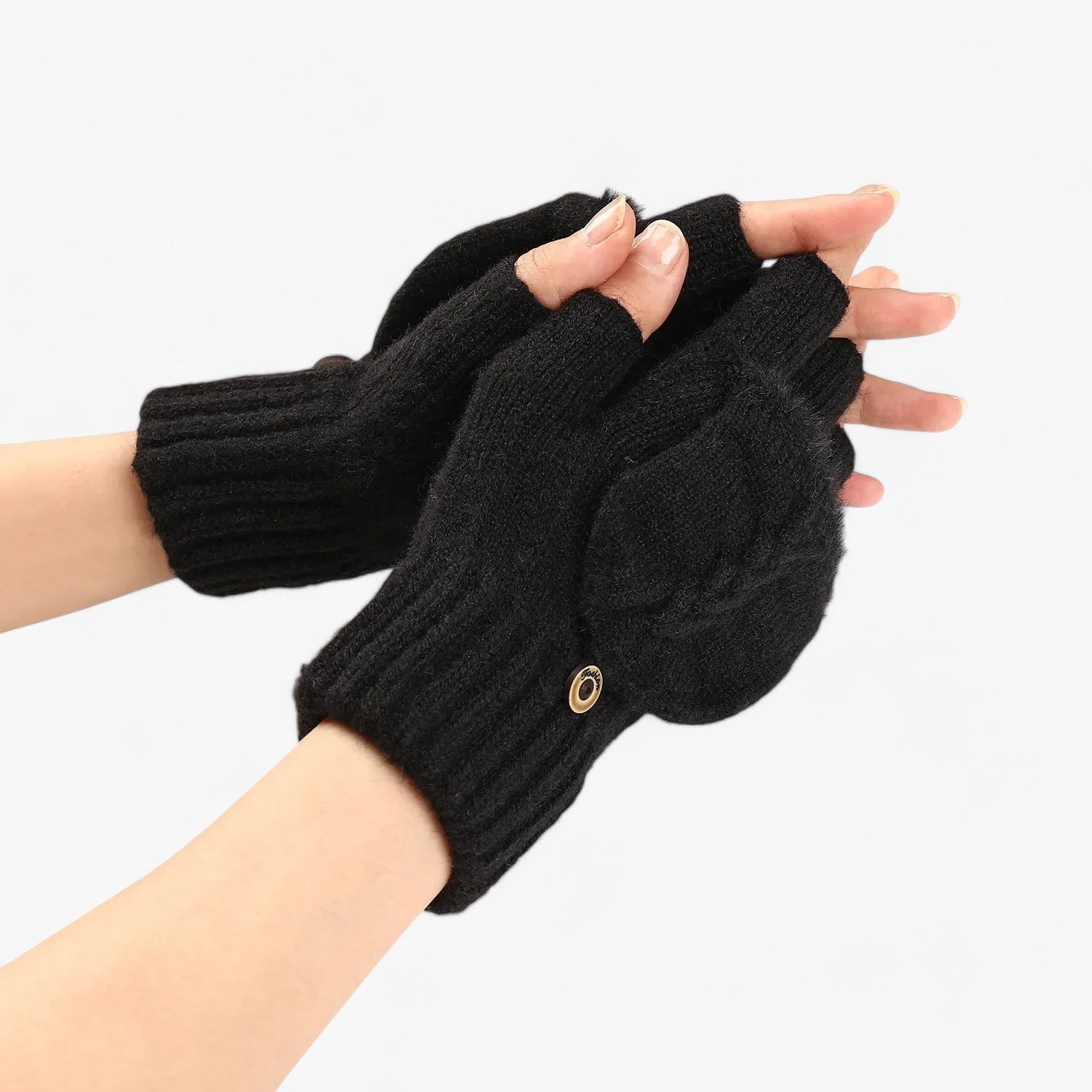 Harper | Dikke omgeslagen gebreide handschoenen voor dames - voor koud weer - €25 : Harper | Dikke omgeslagen gebreide handschoenen voor dames - voor koud weer in van Pantinoshop