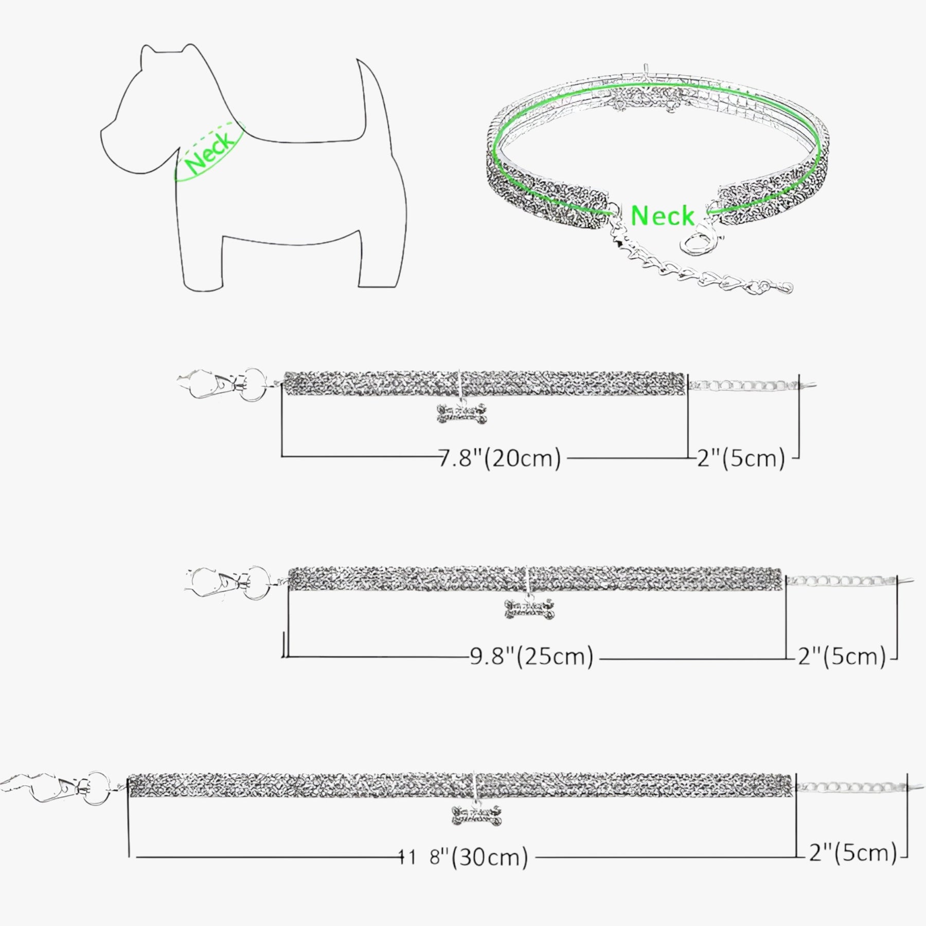pets : Luna | Luxe Kristallen Halsband met Diamant Hanger in van Pantinoshop