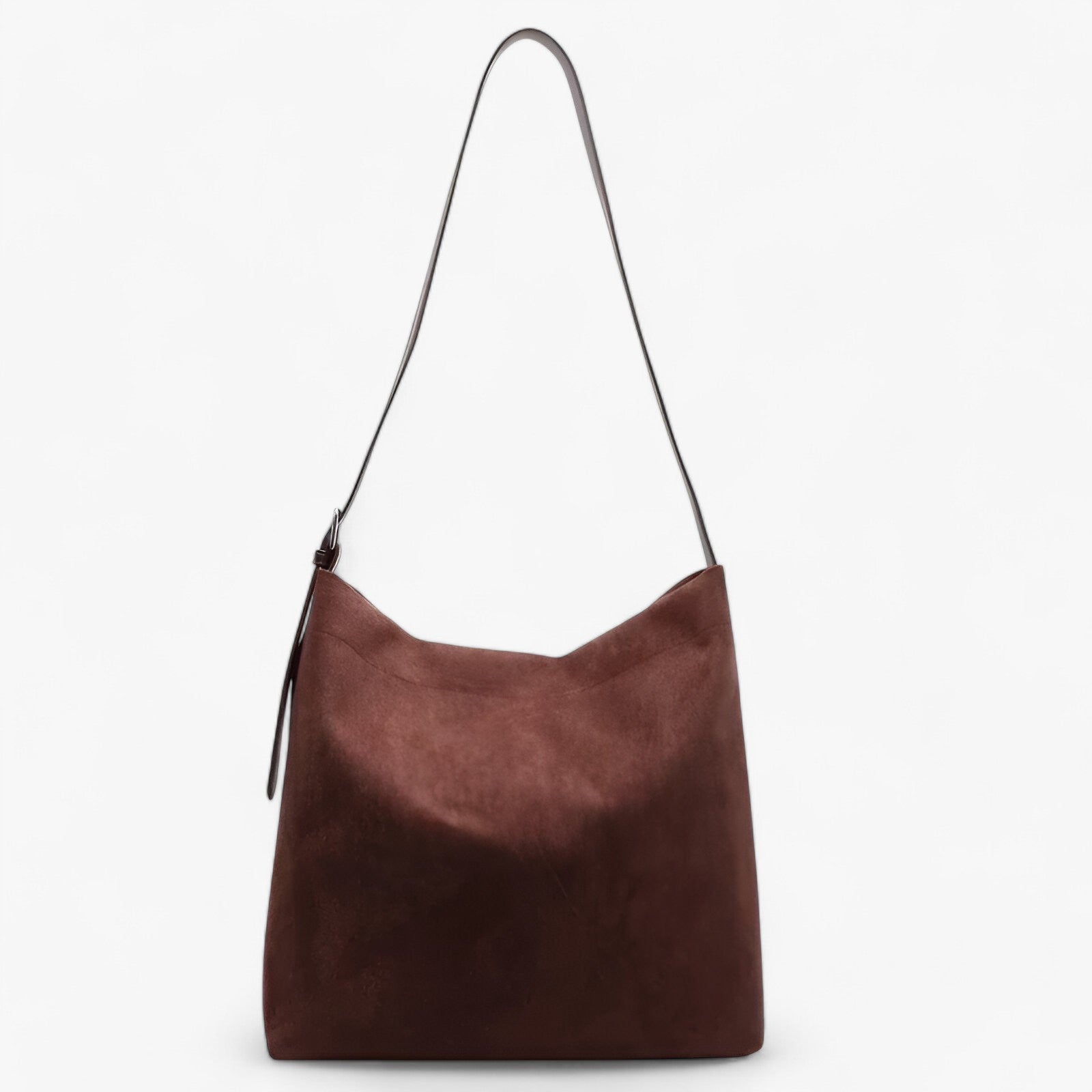 bags : Malou | Klassieke handtassen van suede - Tijdloos ontwerp en comfort in kastanjebruin van Pantino