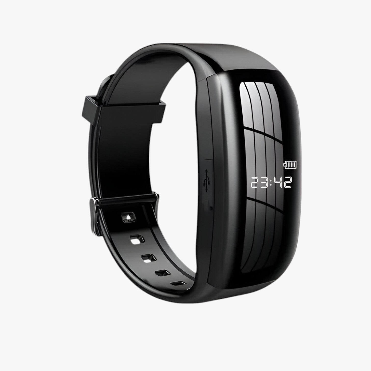 watches : Joris Mini Camera Horloge - Discreet opnemen en bewaren in één armband in zwart van Pantinoshop