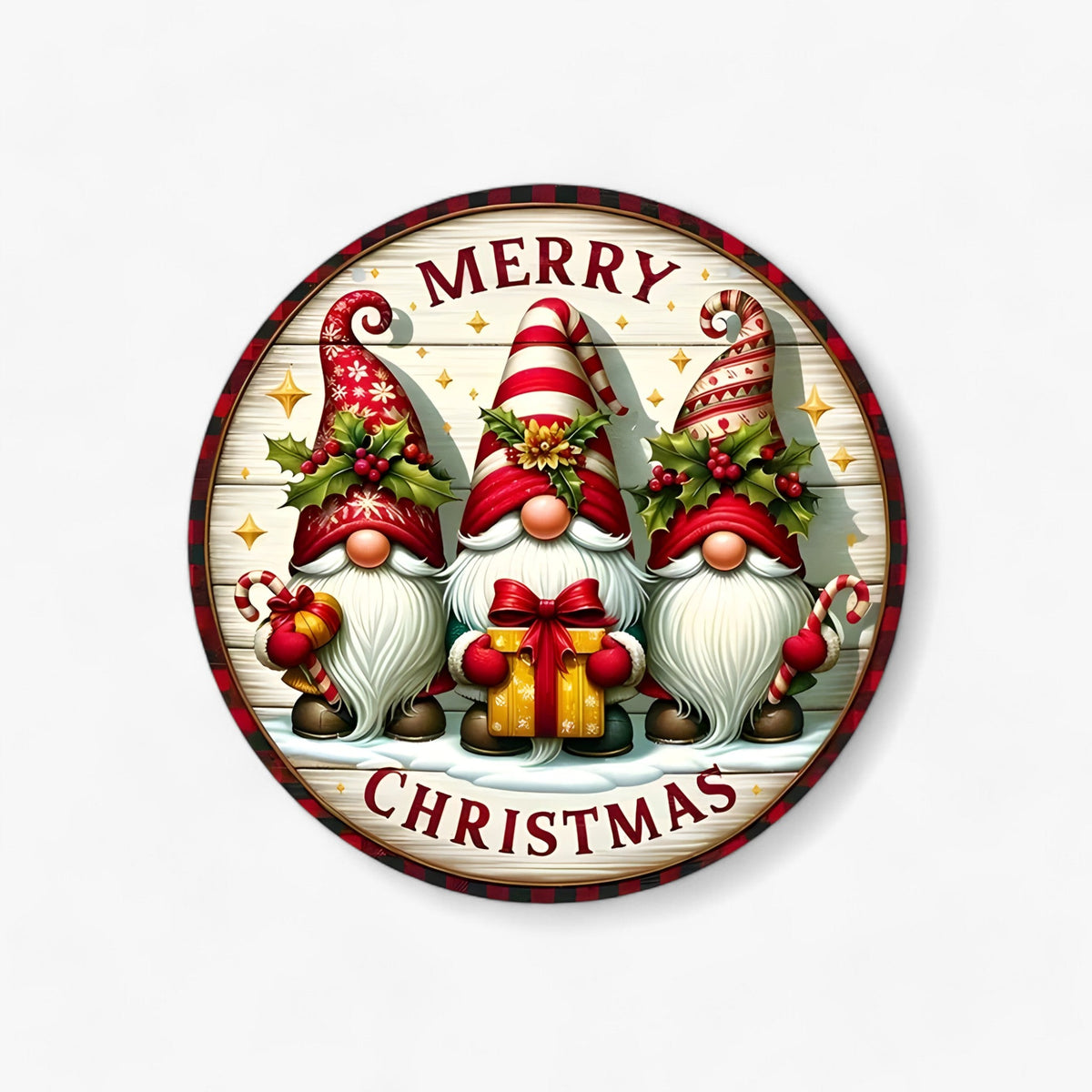 home & garden : Feestdecoratie van Emily | Houten Kerstgnom Paneel - Voeg een Fantasievolle Touch Toe in Bourgogne van Pantinoshop