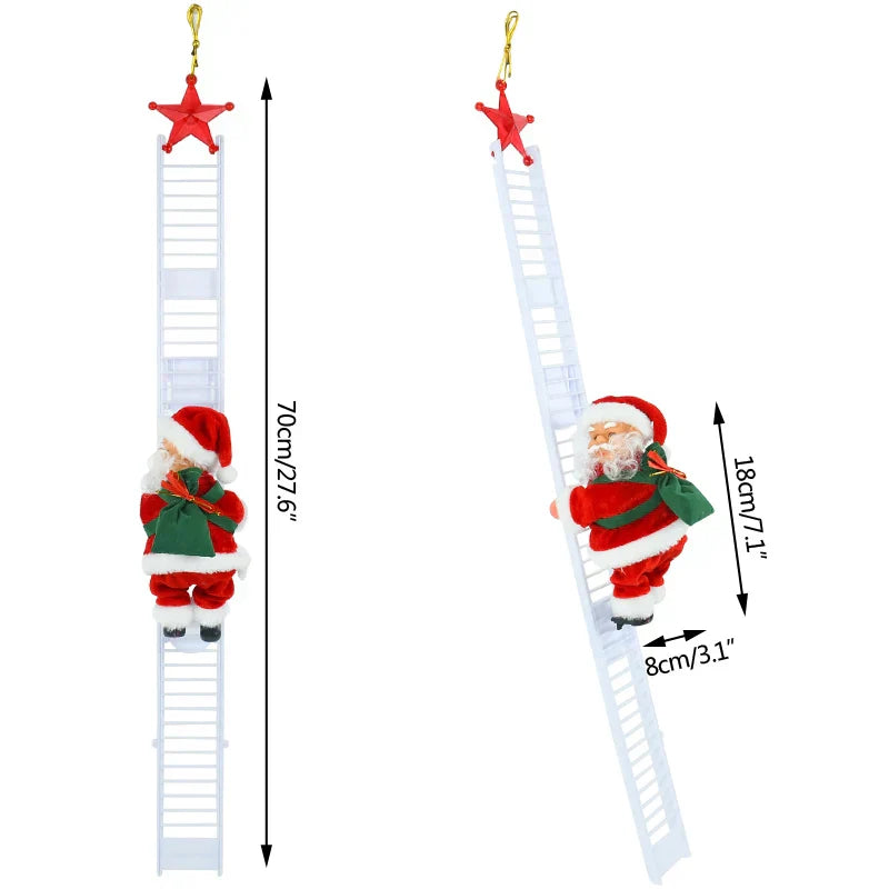 home & garden : Vrolijk | Poupée du Père Noël Grimpant avec Musique - Décoration Festive pour Sapin de Noël in van Pantino