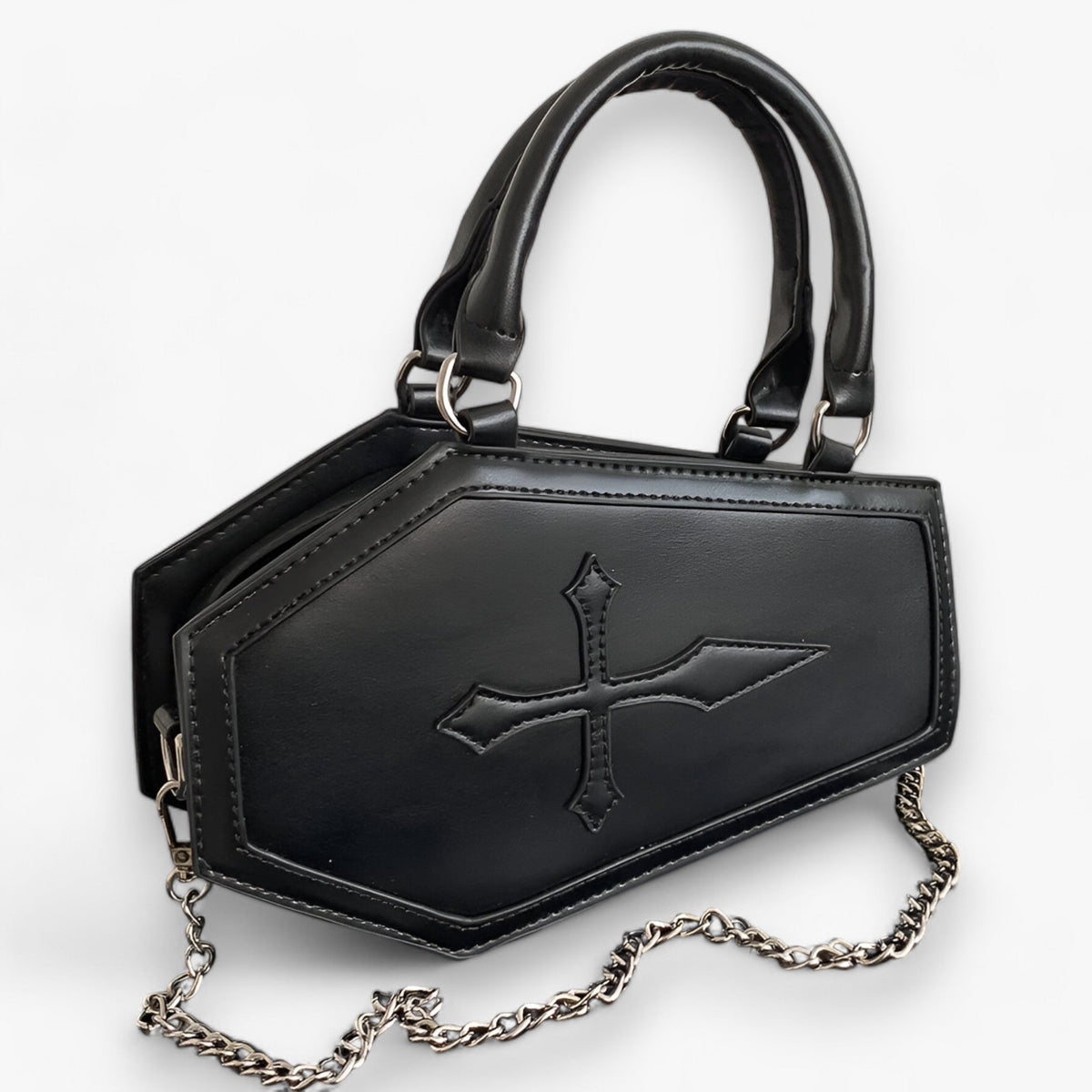 Kistkettinghandtas - Ruim en elegant voor Halloween-cosplay - €25 : Kistkettinghandtas - Ruim en elegant voor Halloween-cosplay in Zwart 24.5cmx6cmx15cm van Pantinoshop