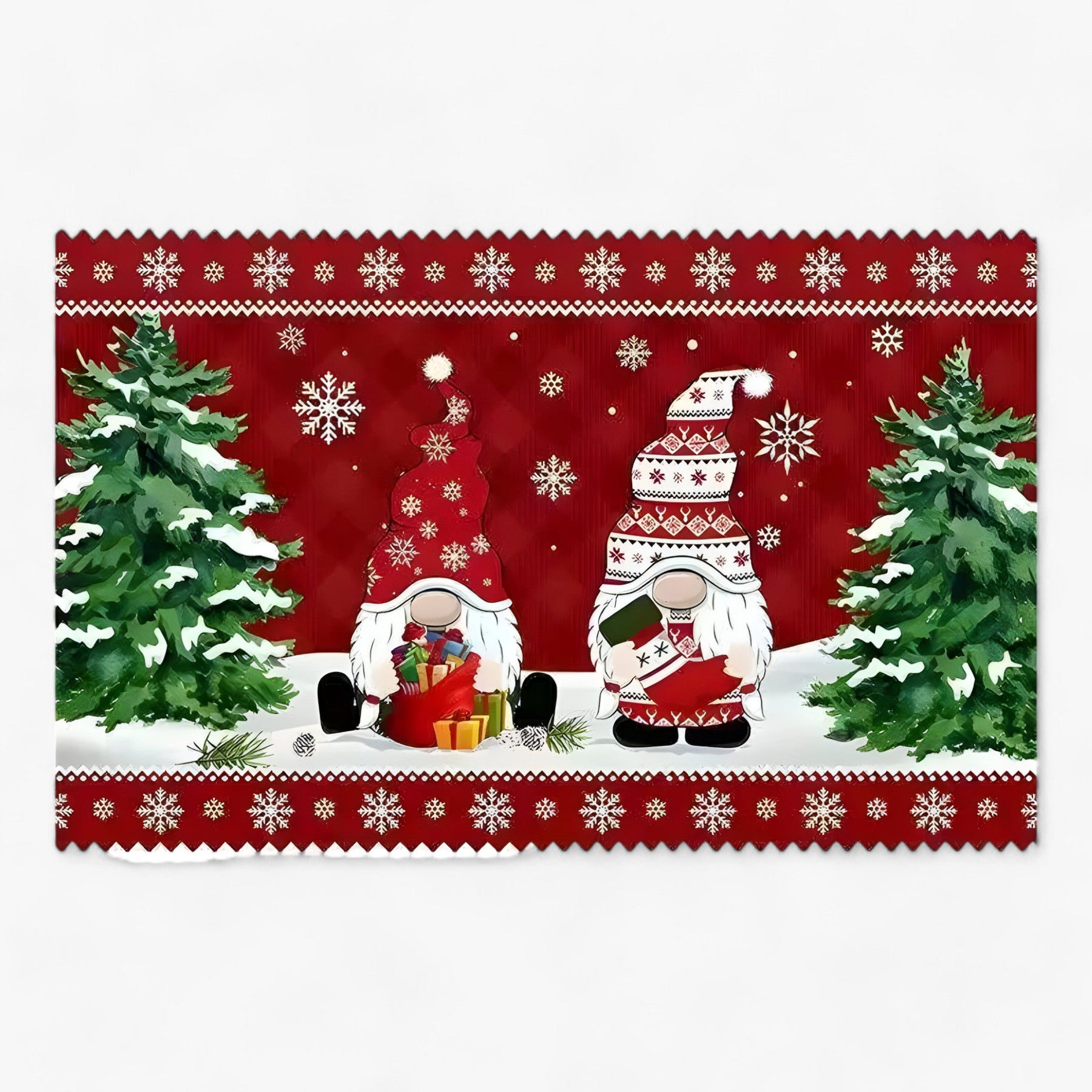home & garden : Kerstgnomen en Eland | Deurmat - Feestelijke Binnen-/Buitendecoratie in 4 40X60CM-gepersonaliseerd van Pantinoshop