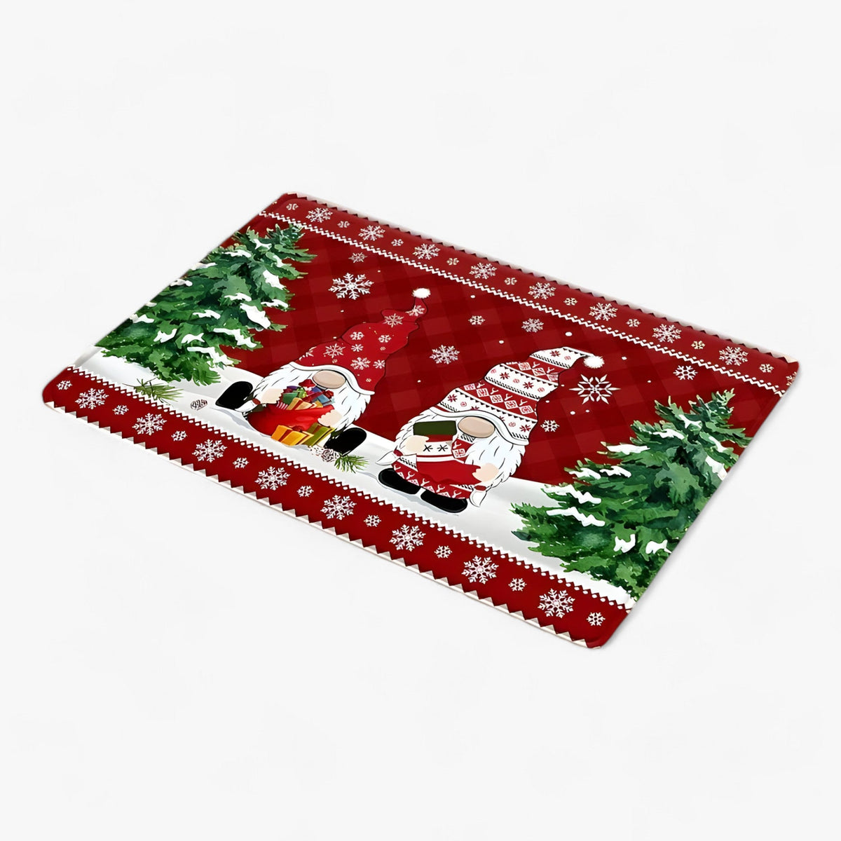 home & garden : Kerstgnomen en Eland | Deurmat - Feestelijke Binnen-/Buitendecoratie in 3 40X60CM-gepersonaliseerd van Pantinoshop