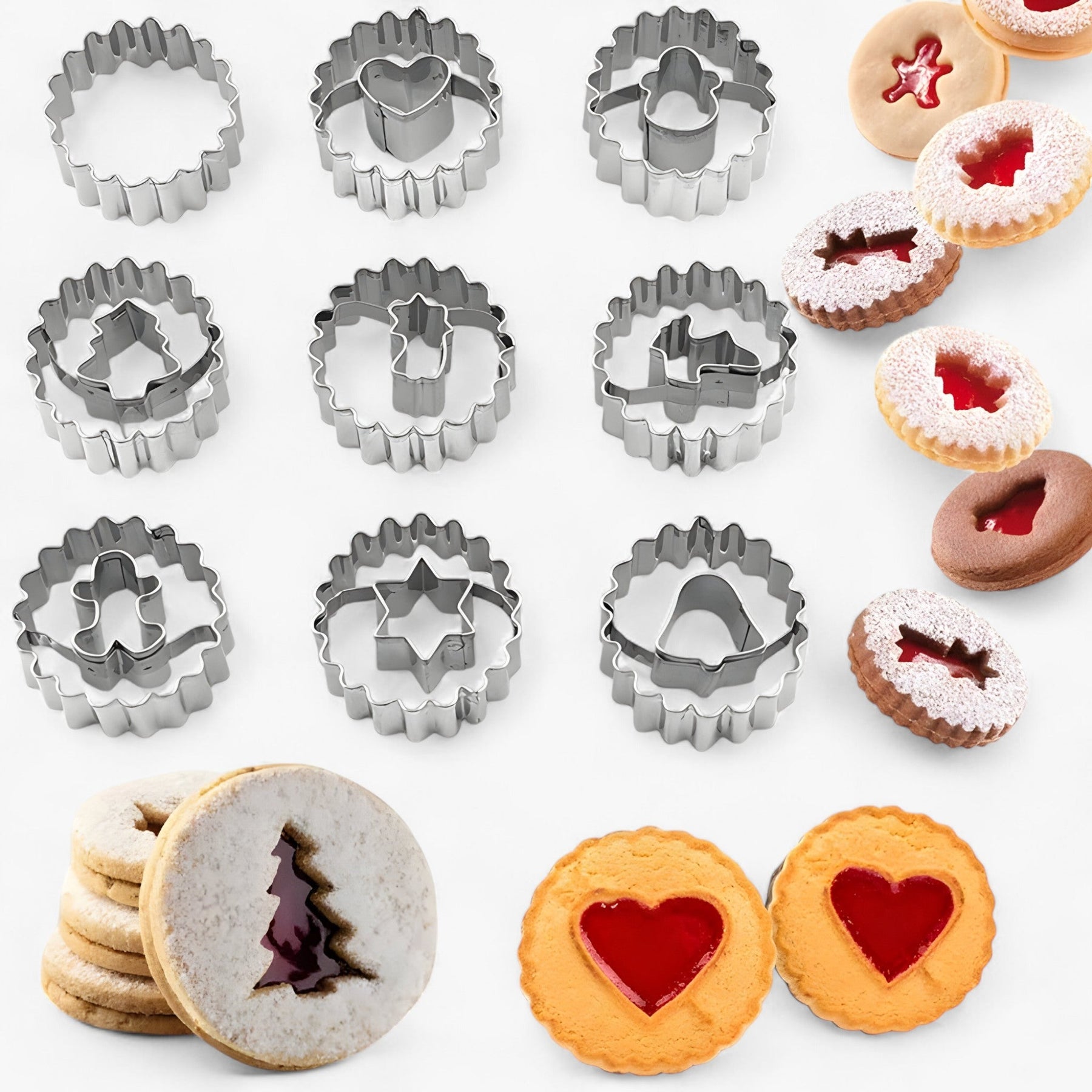home & garden : Crispy Mini Christmas Punch Set - Perfect voor feestelijk gebak en taartdecoratie in 9 stuks van Pantino