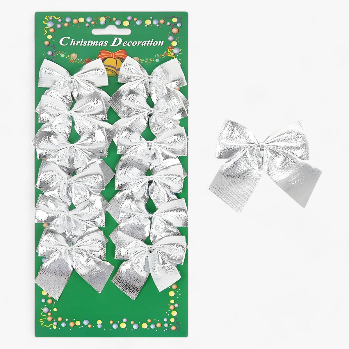 home & garden : Kerstdecoratie | Mini Pendentifs Rode en Gouden Strikken - Perfect voor DIY en Cadeauversiering in Zilver 24 stukken (2 pakketten) van Pantinoshop