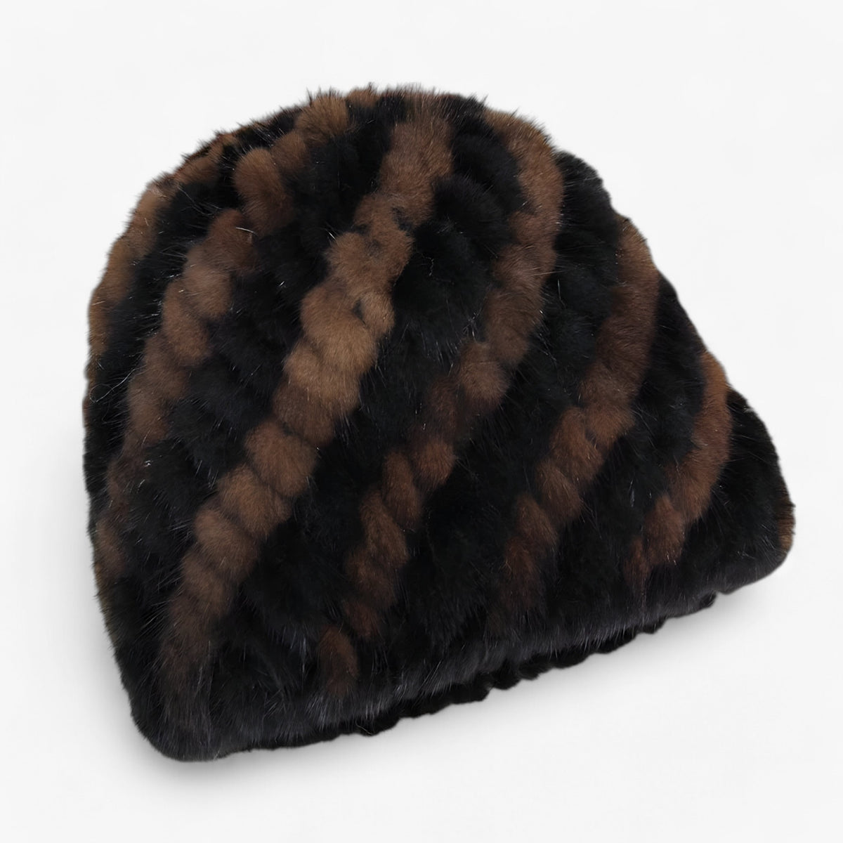 men's fashion : Celeste | Luxe Mink Bont Muts - Winterse Warmte & Elegantie in bruin zwart Goede elasticiteit van Pantino