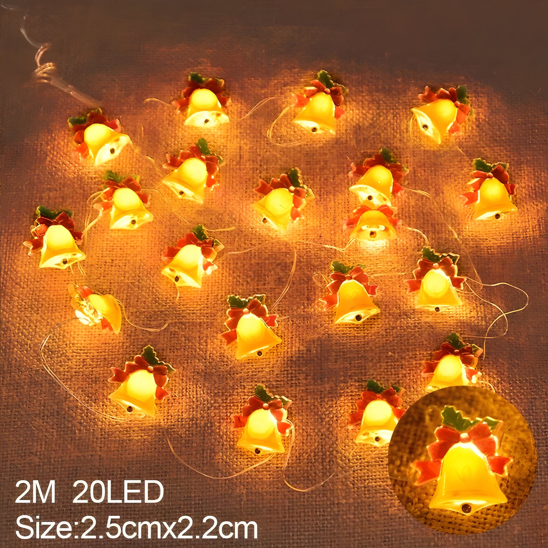 home & garden : TwinkleLights | LED Lichtslinger 20LED - Verlicht Uw Feesten met de Kerstman en Sneeuwvlokken in Bel van Pantinoshop