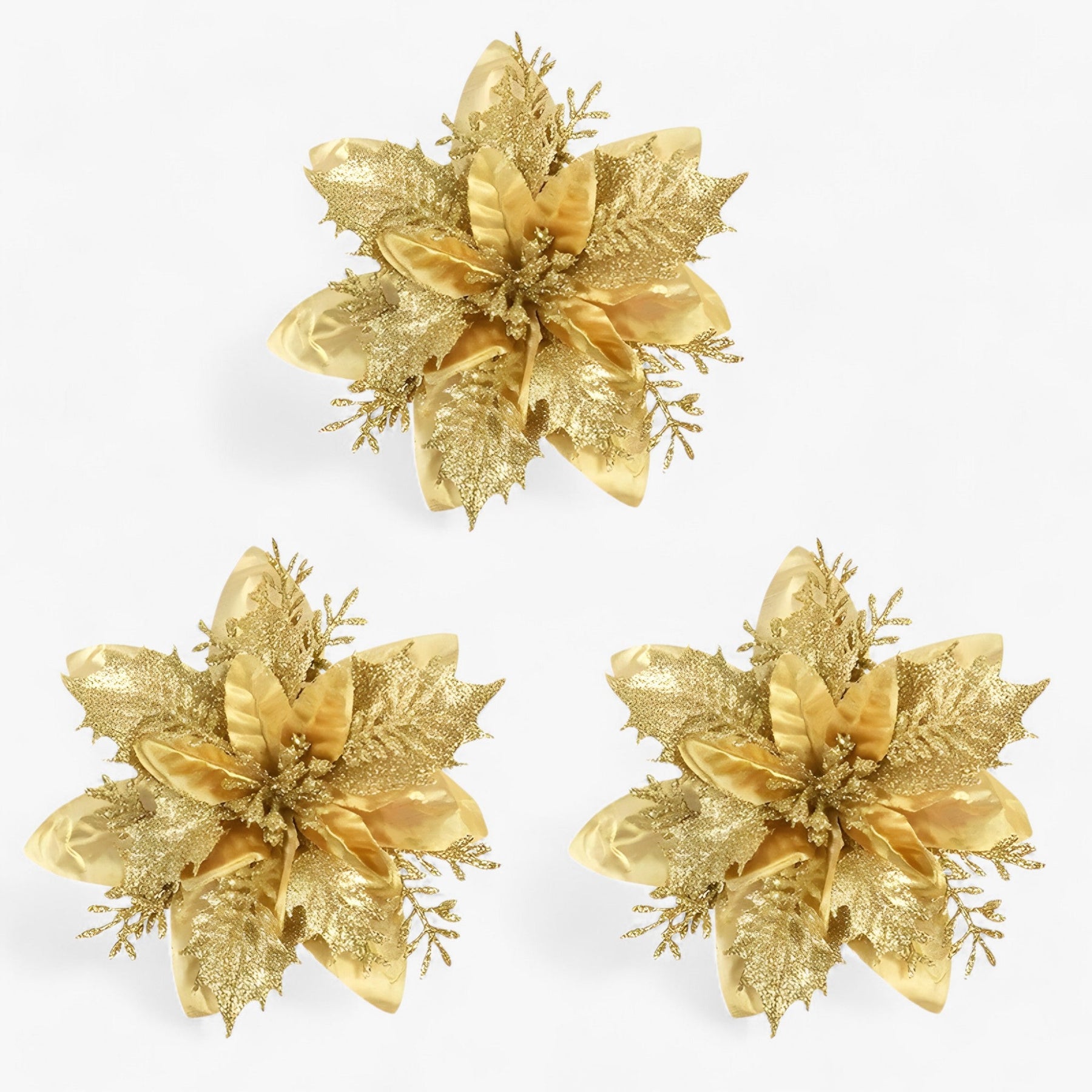home & garden : Émilie | Glinsterende kerstbloemen - Geef je decoratie een sprankelend tintje in Goud van Pantino