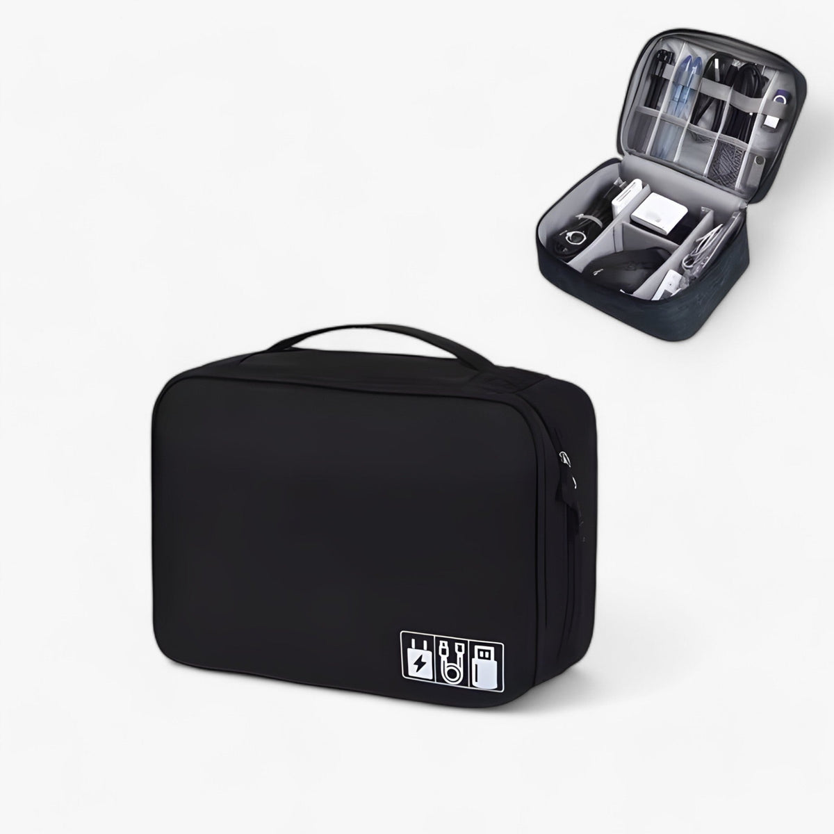 gadgets : Ethan | Digitale opbergzak - Bescherming voor kabels, opladers en gadgets in Zwarte Tas A van Pantinoshop