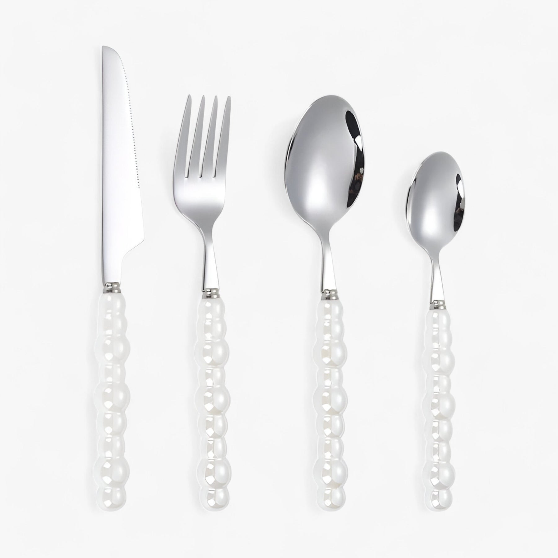 home & garden : LuxeDine | Parelbestek in Parelwit-4stuks van Pantinoshop