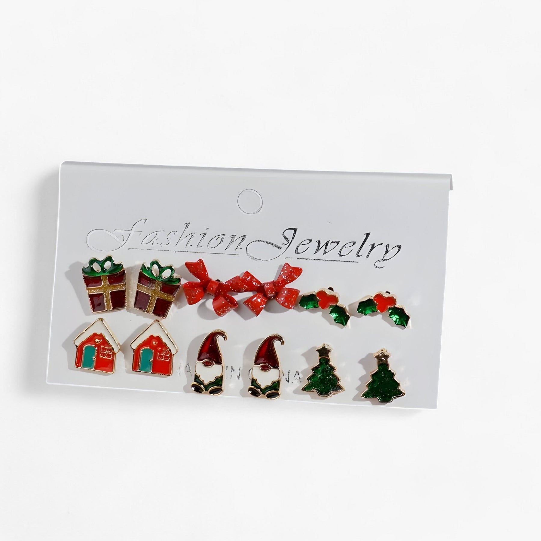 accessories : Sparkle | Set van 6 Paar Kerstoorbellen - Sprankelende Ontwerpen in Zirkonia in 4 van Pantinoshop