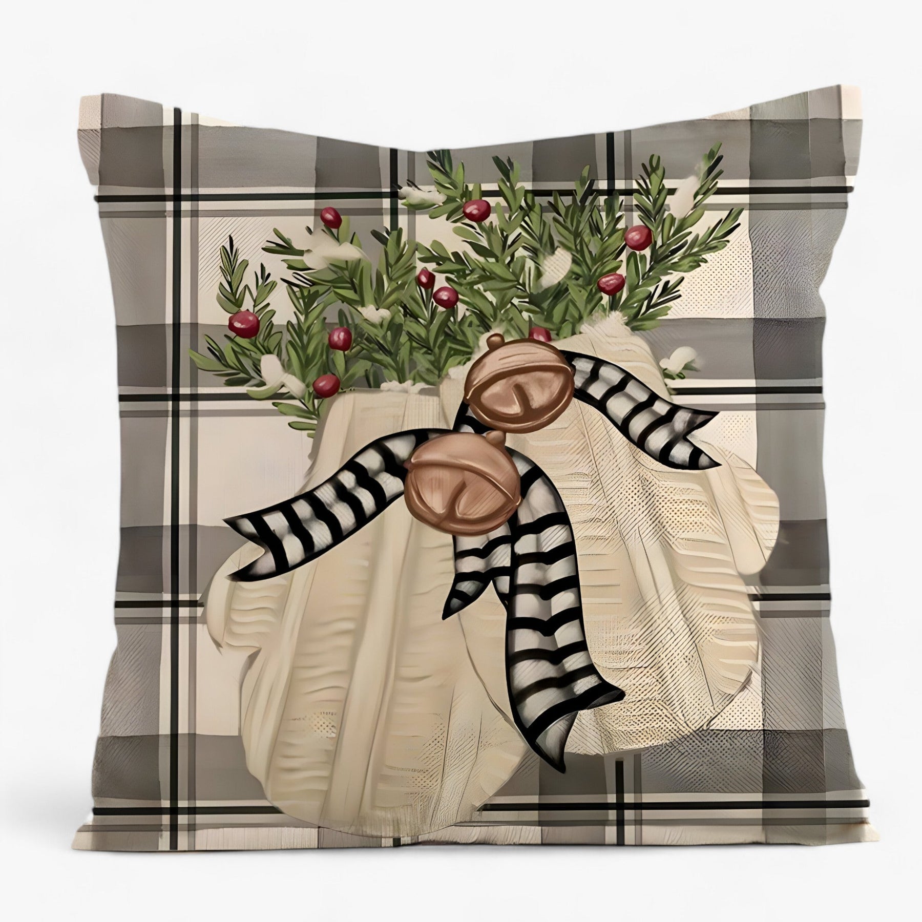 home & garden : Frosty | Housse de Coussin en Lin de Noël - Décor Festif et Confortable pour la Maison in 4 van Pantinoshop