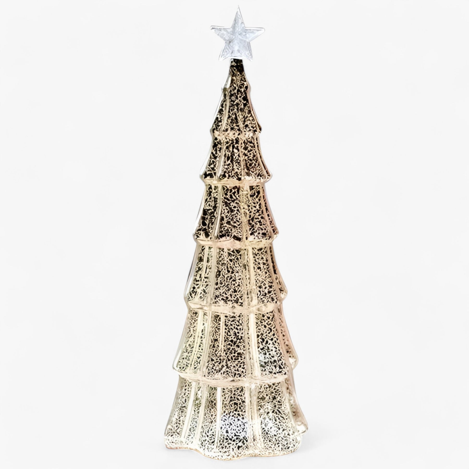 home & garden : Luna | Glazen Verlichte Kerstboom in Champagne van Pantinoshop