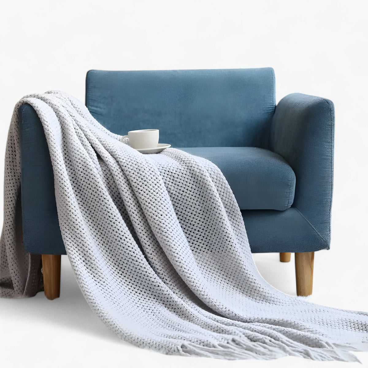 home & garden : Livia | Nordic Gebreide Deken - Stijlvol en Gezellig Comfort in Grijs van Pantinoshop