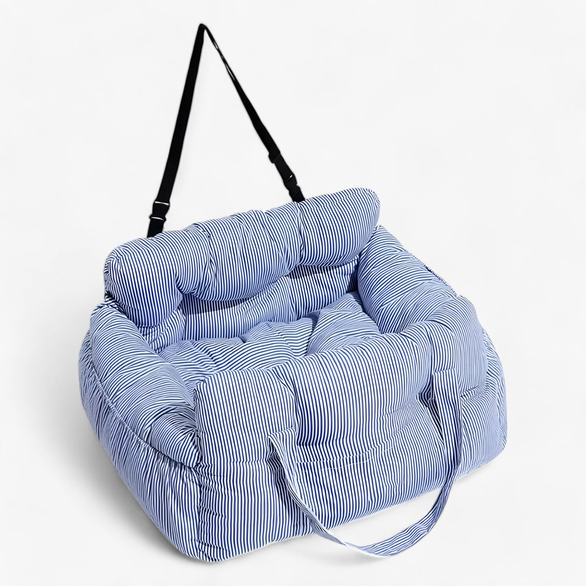 pets : Honden auto mand in Blauw-wit strepen van Pantino