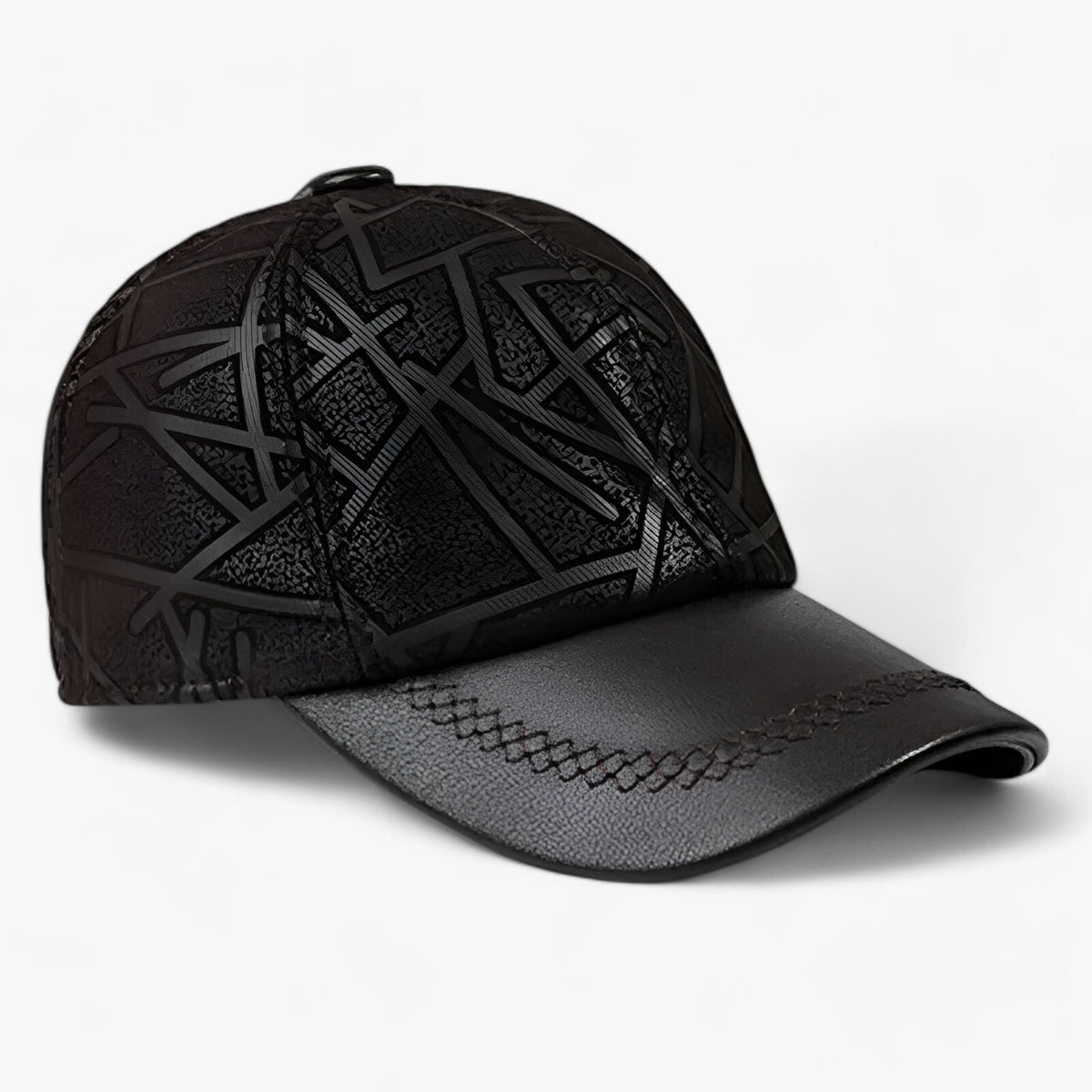 men's fashion : Justin | Stijlvolle Leren Pet - Tijdloze Elegantie in zwart van Pantinoshop