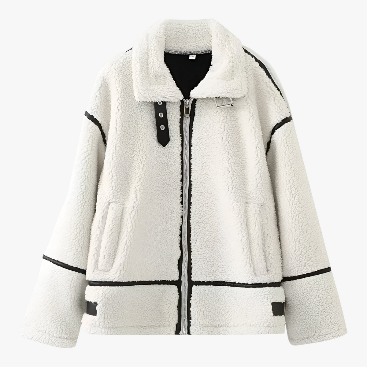 Damesjassen & -jacks : Mira | Dames Winterjas in Pluche voor Koude Dagen in Wit van Pantino