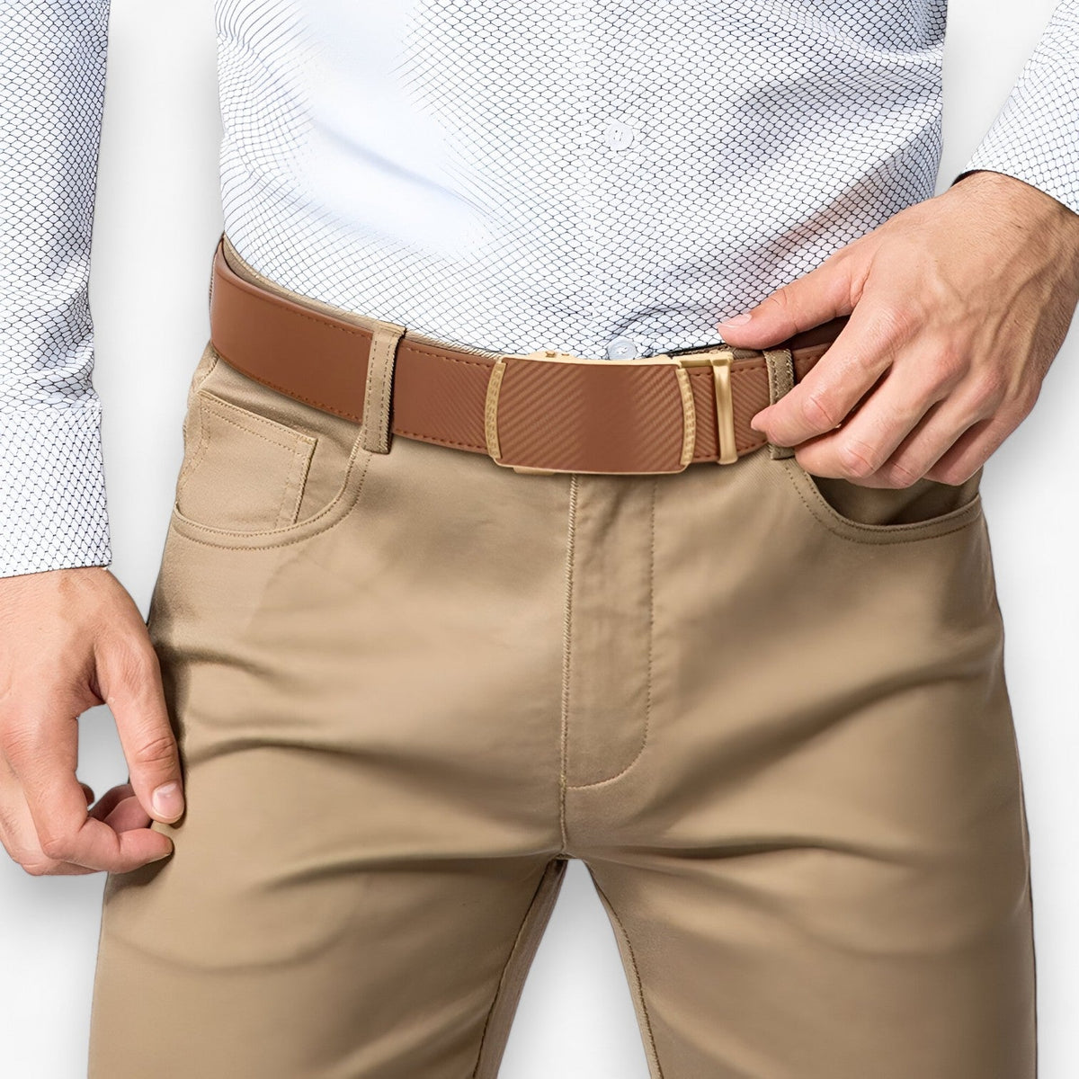 men's fashion : Coen | Luxe Leren Automatische Riem met Verstelbare Gesp in van Pantinoshop