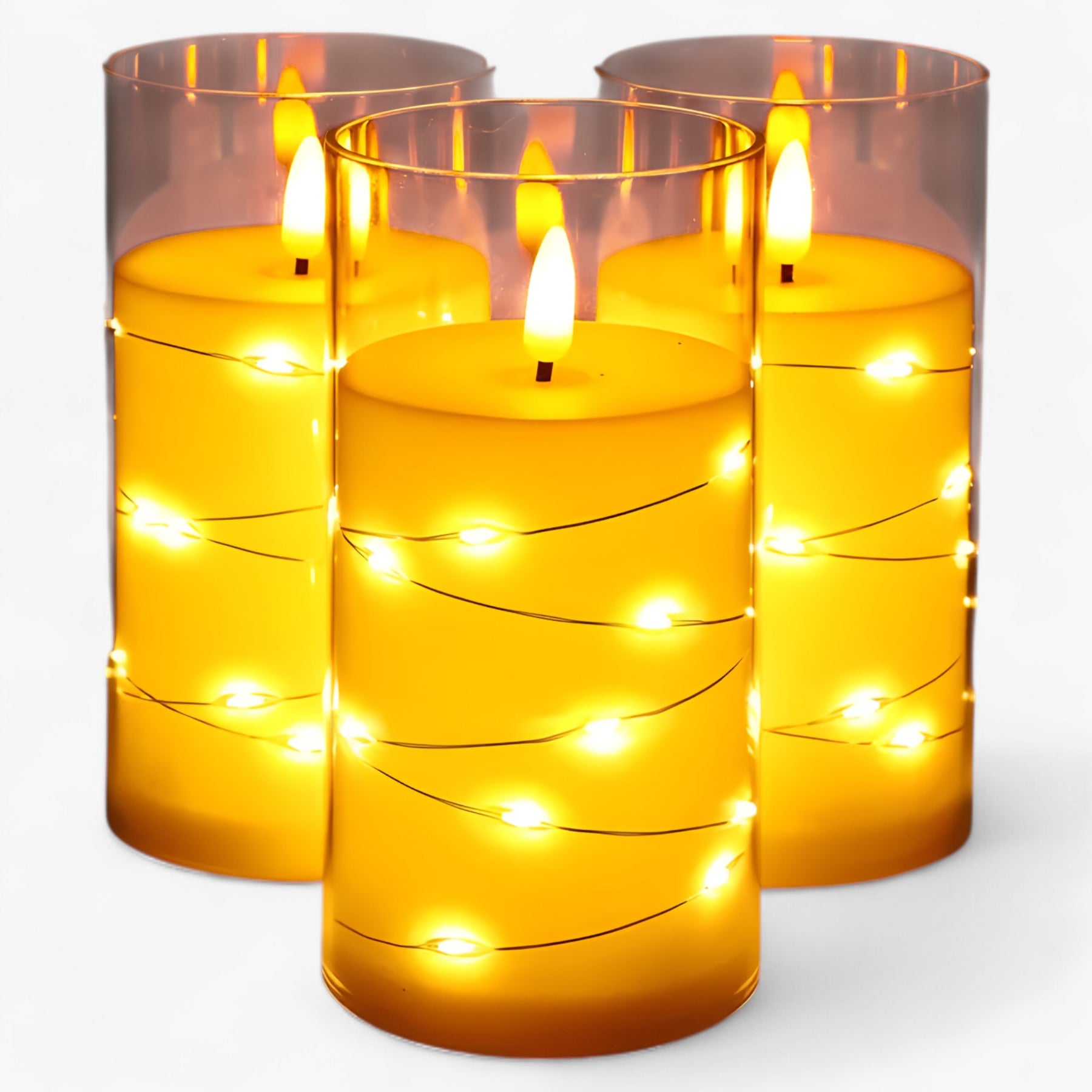 home & garden : Nina | Elektronische Kaars - Sfeervolle verlichting in Beige 2 stuks van Pantinoshop