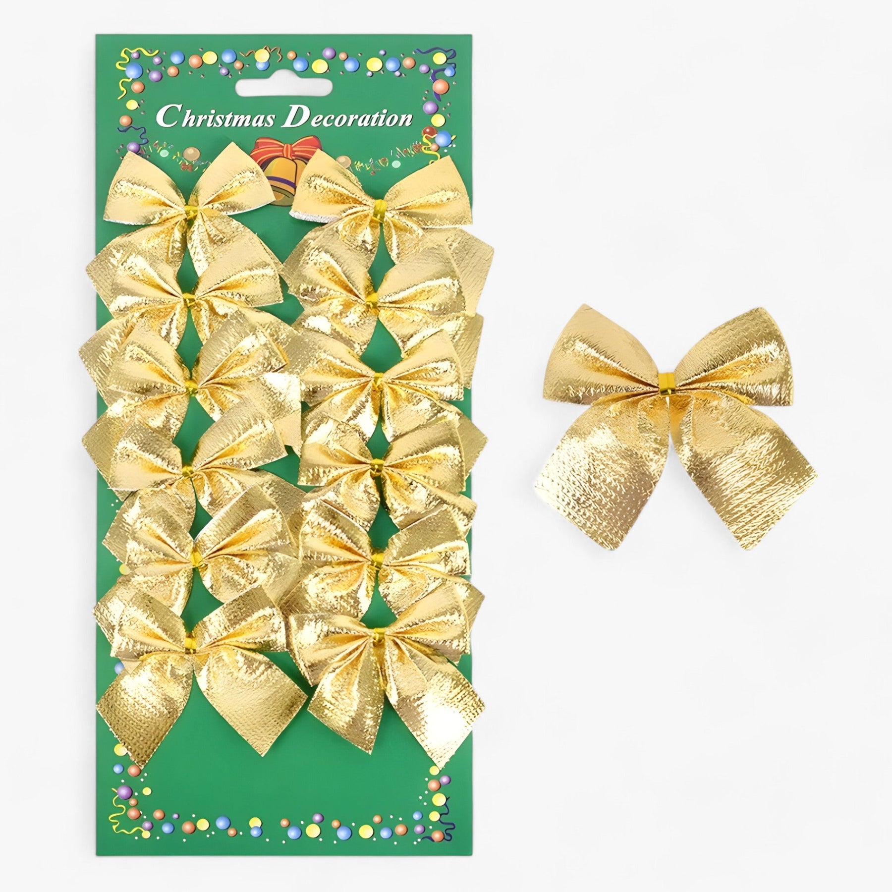 home & garden : Kerstdecoratie | Mini Pendentifs Rode en Gouden Strikken - Perfect voor DIY en Cadeauversiering in Goud 24 stukken (2 pakketten) van Pantinoshop
