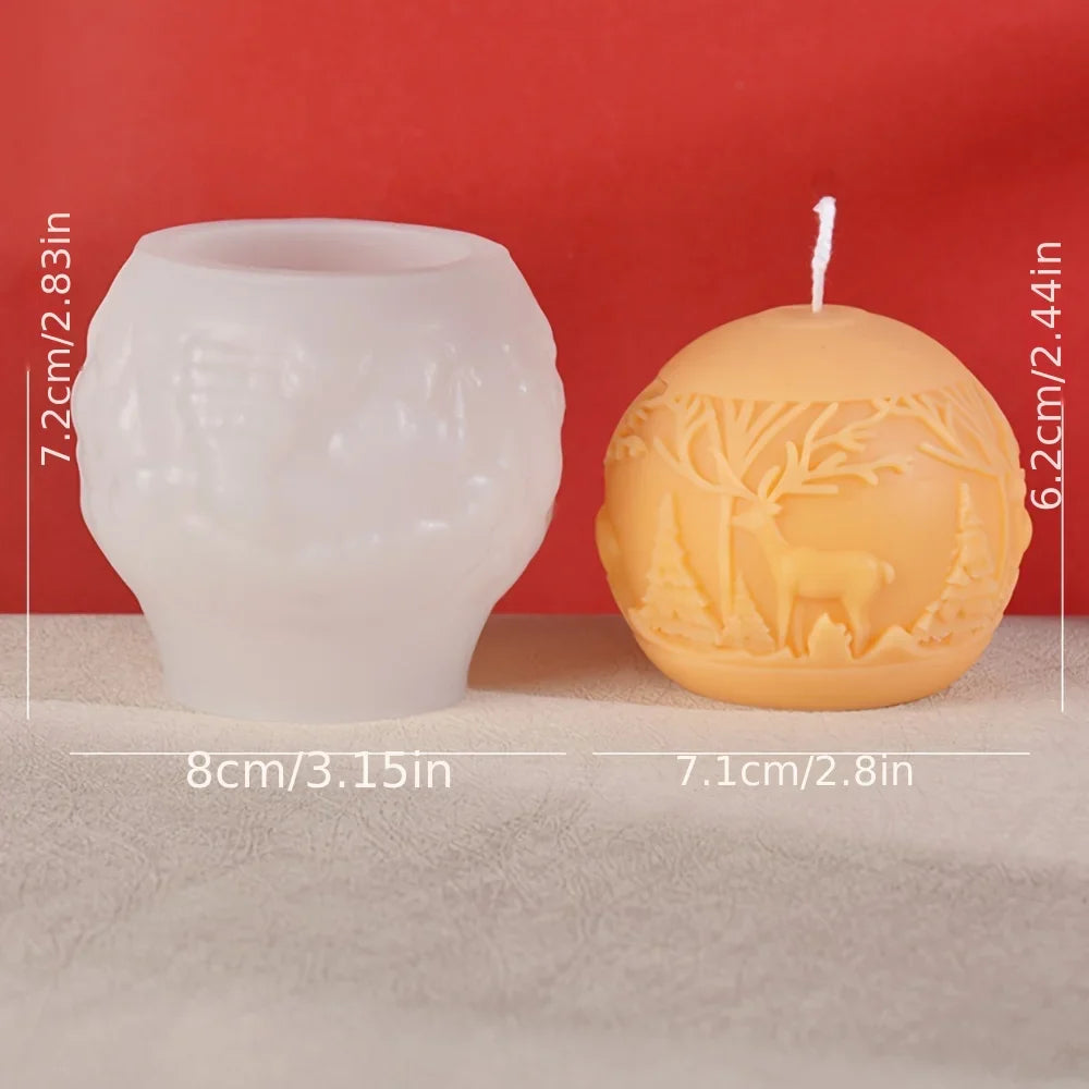 home & garden : Elk Kaars | Reliëf Mal Winterbos - Feestelijke Decoratie en DIY Cadeaus in ZL-76 van Pantinoshop