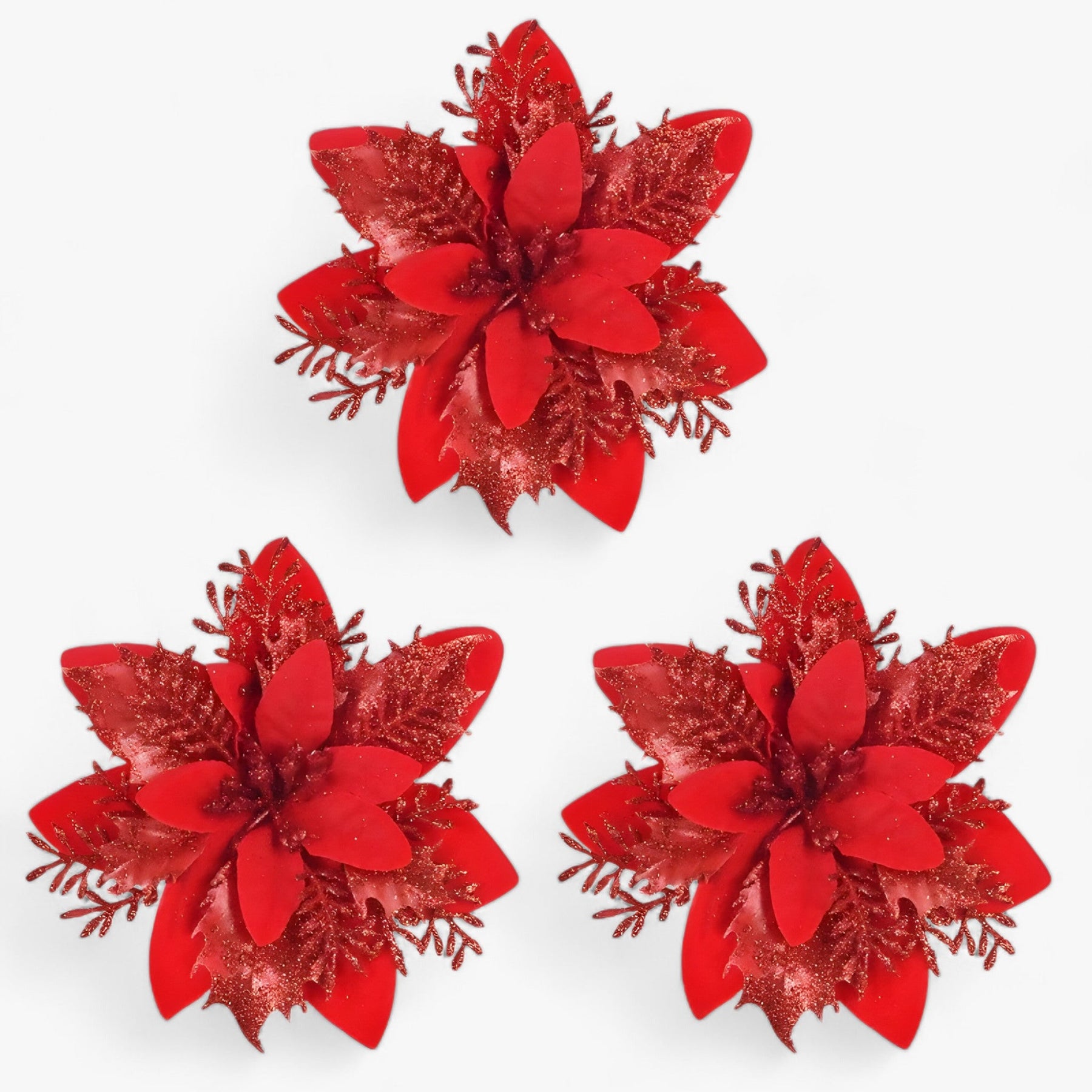 home & garden : Émilie | Glinsterende kerstbloemen - Geef je decoratie een sprankelend tintje in Rood van Pantino
