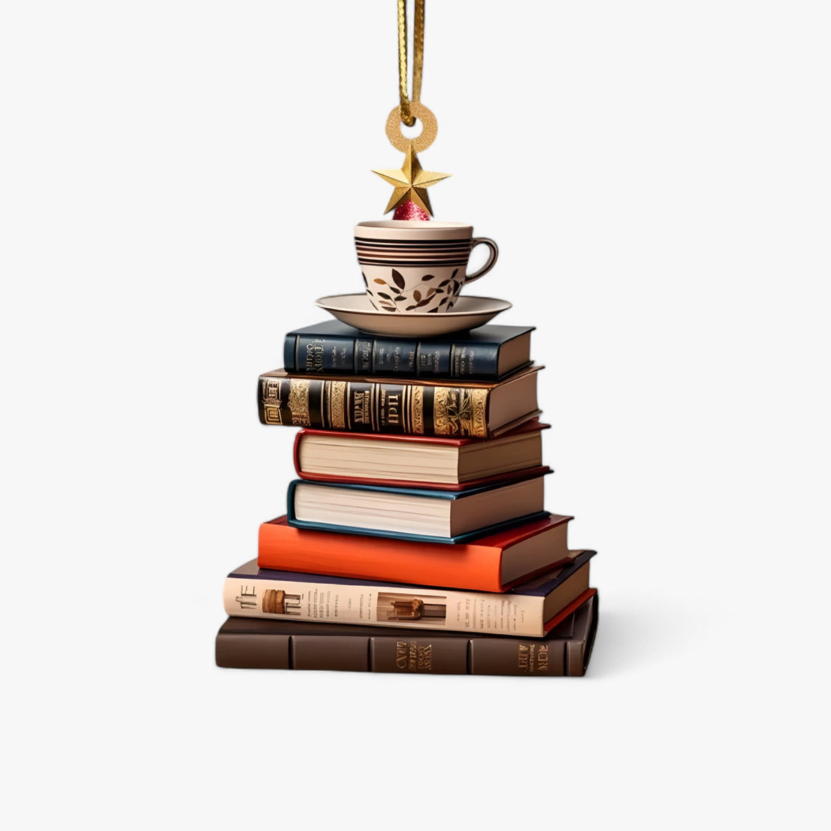 home & garden : Boekliefhebber | Pendentief Boeken in Plat 2D Acryl - Creatieve Kerstdecoratie voor Huis en Raam in Stijl 2 van Pantinoshop