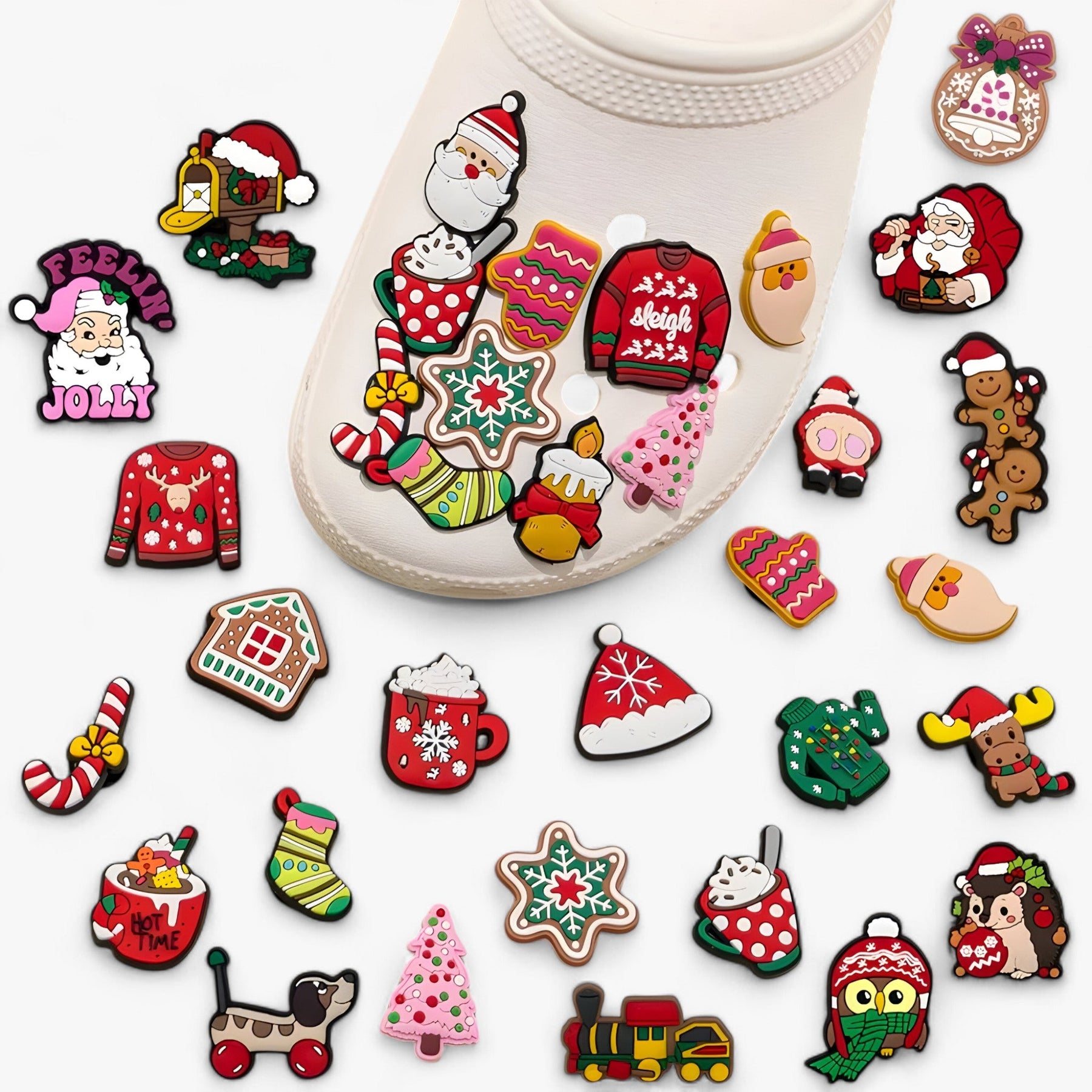 accessories : Charms | Feestelijke Kerstboom en Sneeuwvlokken van PVC - Leuk Accessoires voor Kinderschoenen in van Pantinoshop