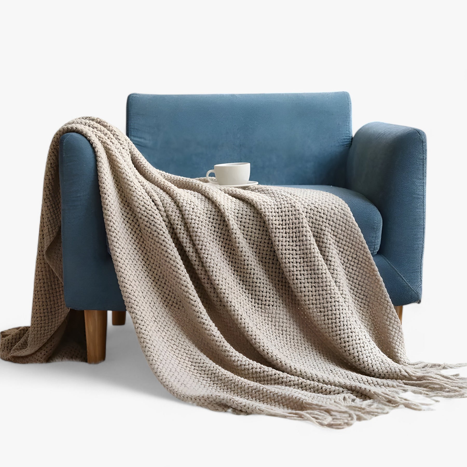 home & garden : Livia | Nordic Gebreide Deken - Stijlvol en Gezellig Comfort in Khaki van Pantinoshop