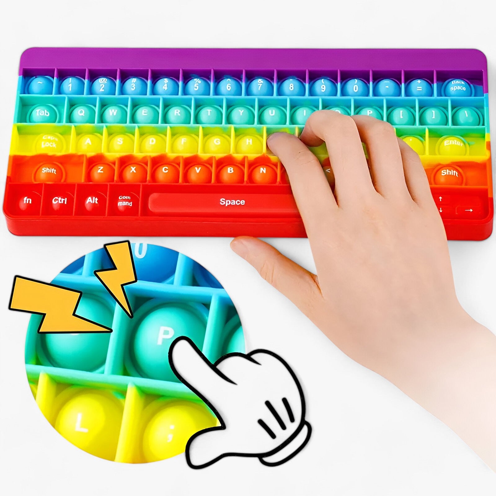 gadgets : Kyle | Regenboog Fidget Toetsenbord - Stressvrij Speelplezier in van Pantinoshop