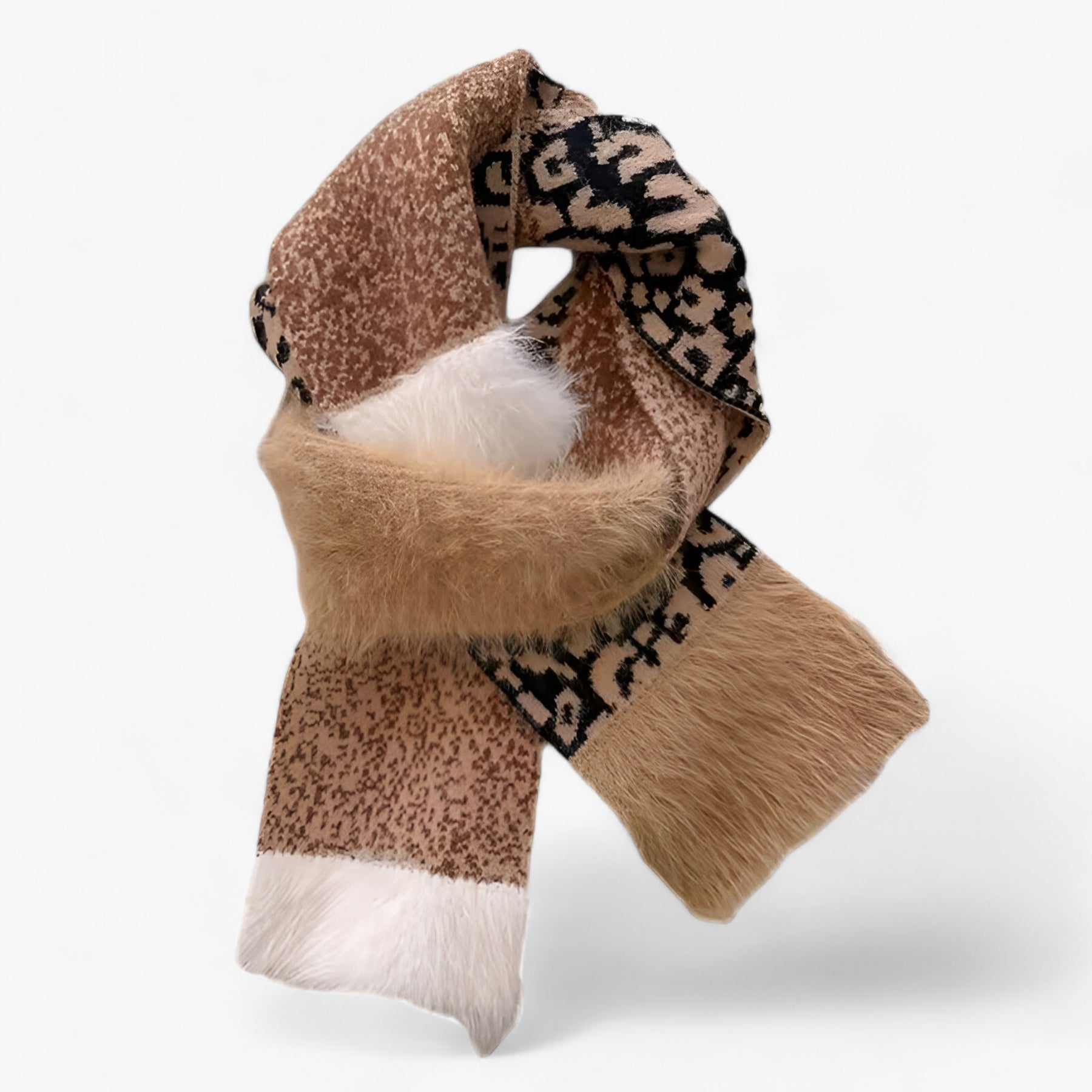 Leonie | Luipaard Breisjaal – Warme en Stijlvolle Must-Have - €25 : Leonie | Luipaard Breisjaal – Warme en Stijlvolle Must-Have in lichtbruin van Pantinoshop