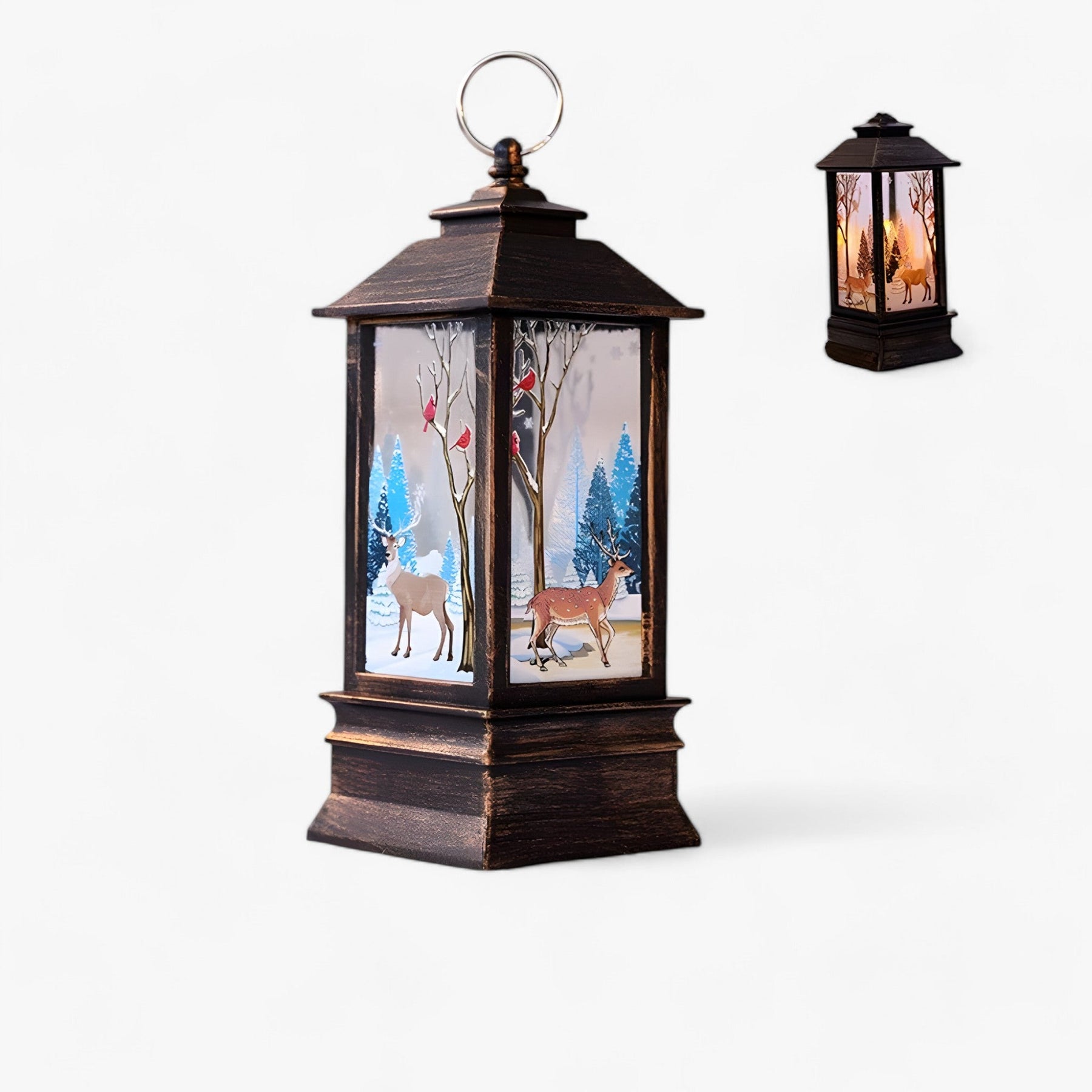 home & garden : Cristy | Sneeuwman Kerstman Verlichte Lantaarn - Feestelijk Boomornament en Woondecoratie in C van Pantino