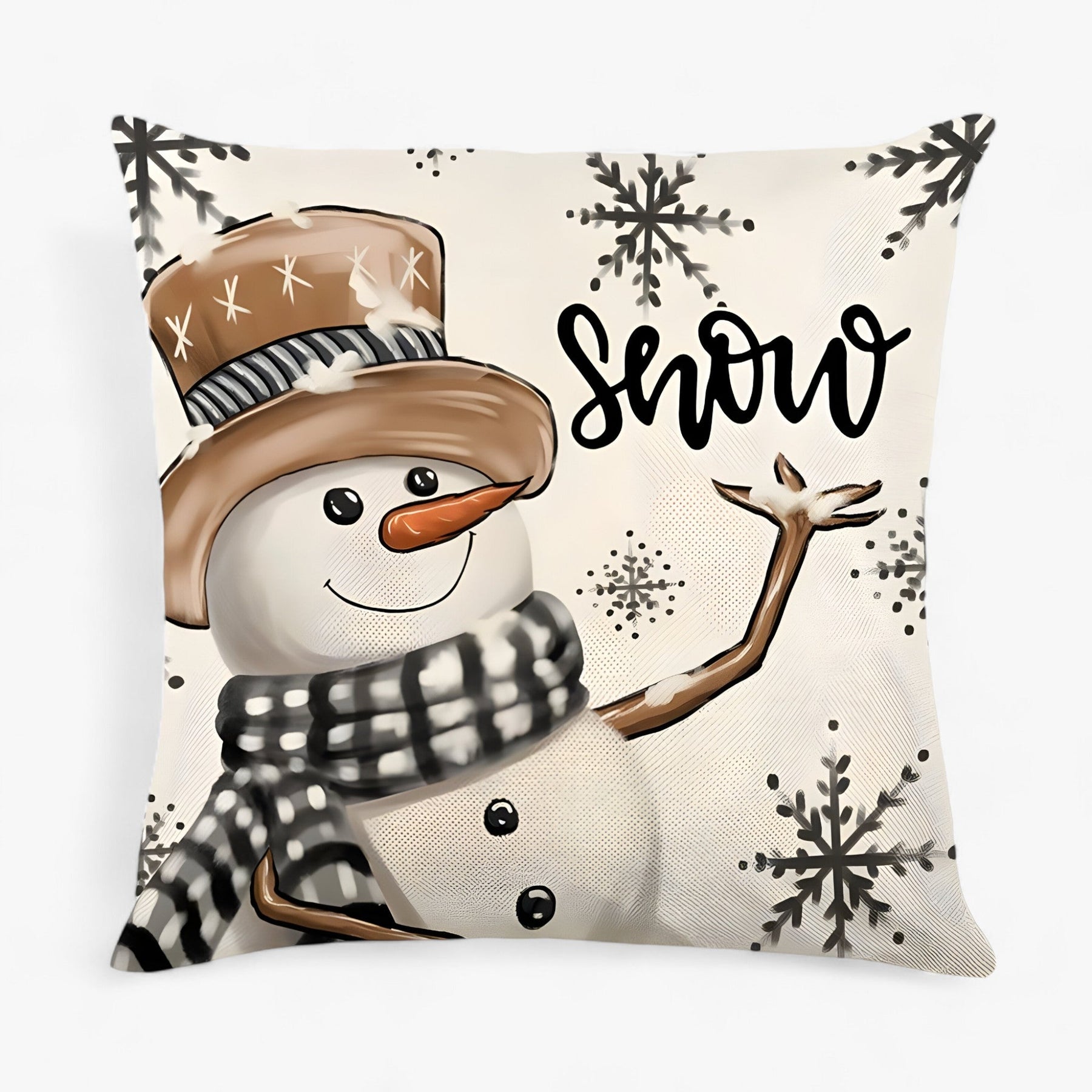 home & garden : Frosty | Housse de Coussin en Lin de Noël - Décor Festif et Confortable pour la Maison in 1 van Pantinoshop