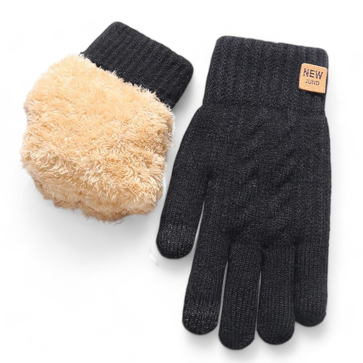 men's fashion : Winterhandschoenen | Touchscreen & Fleece - Ideaal voor Fietsen in Zwart Eén maat van Pantinoshop