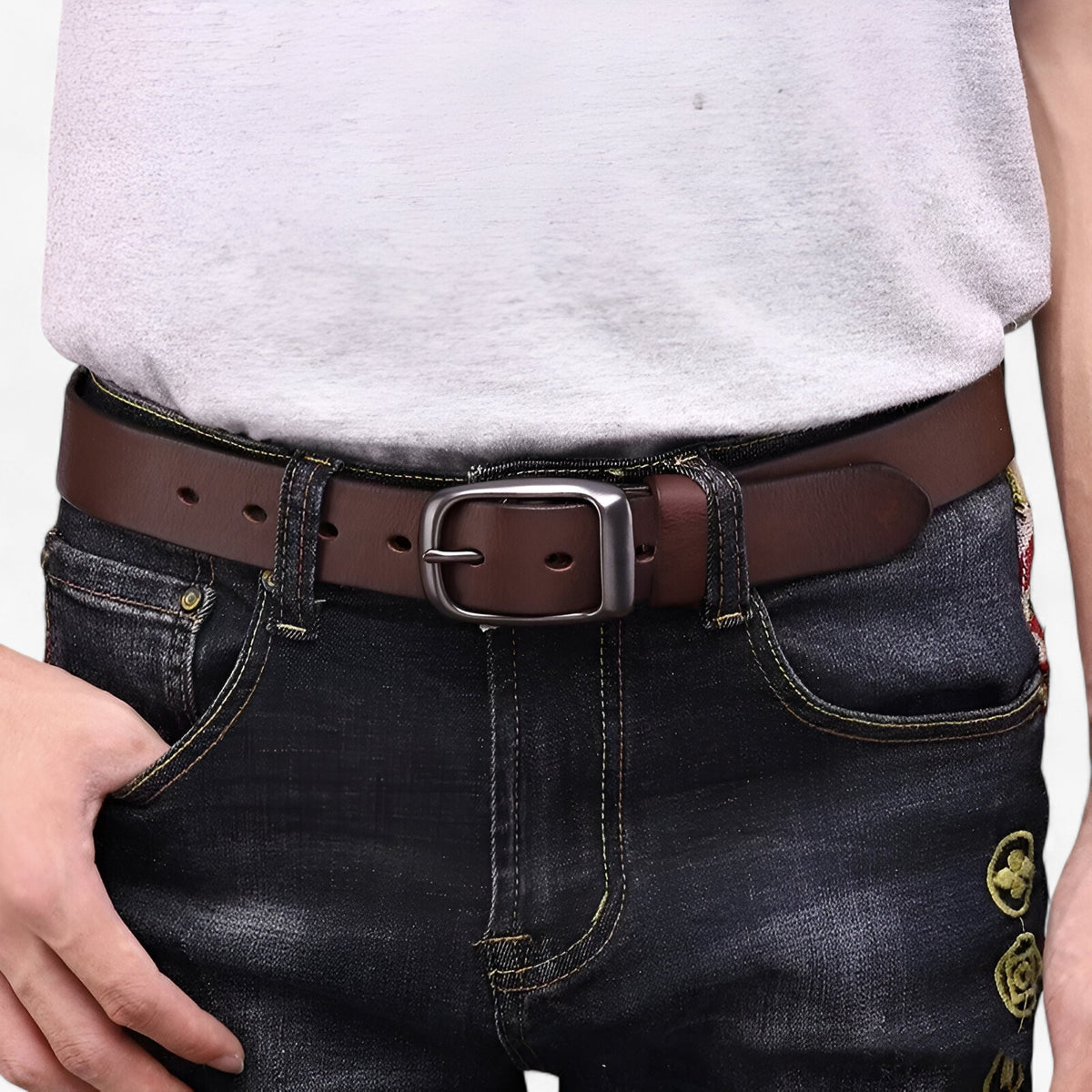 men's fashion : Jaze | Koeienhuid Leren Cowboyriem in van Pantinoshop
