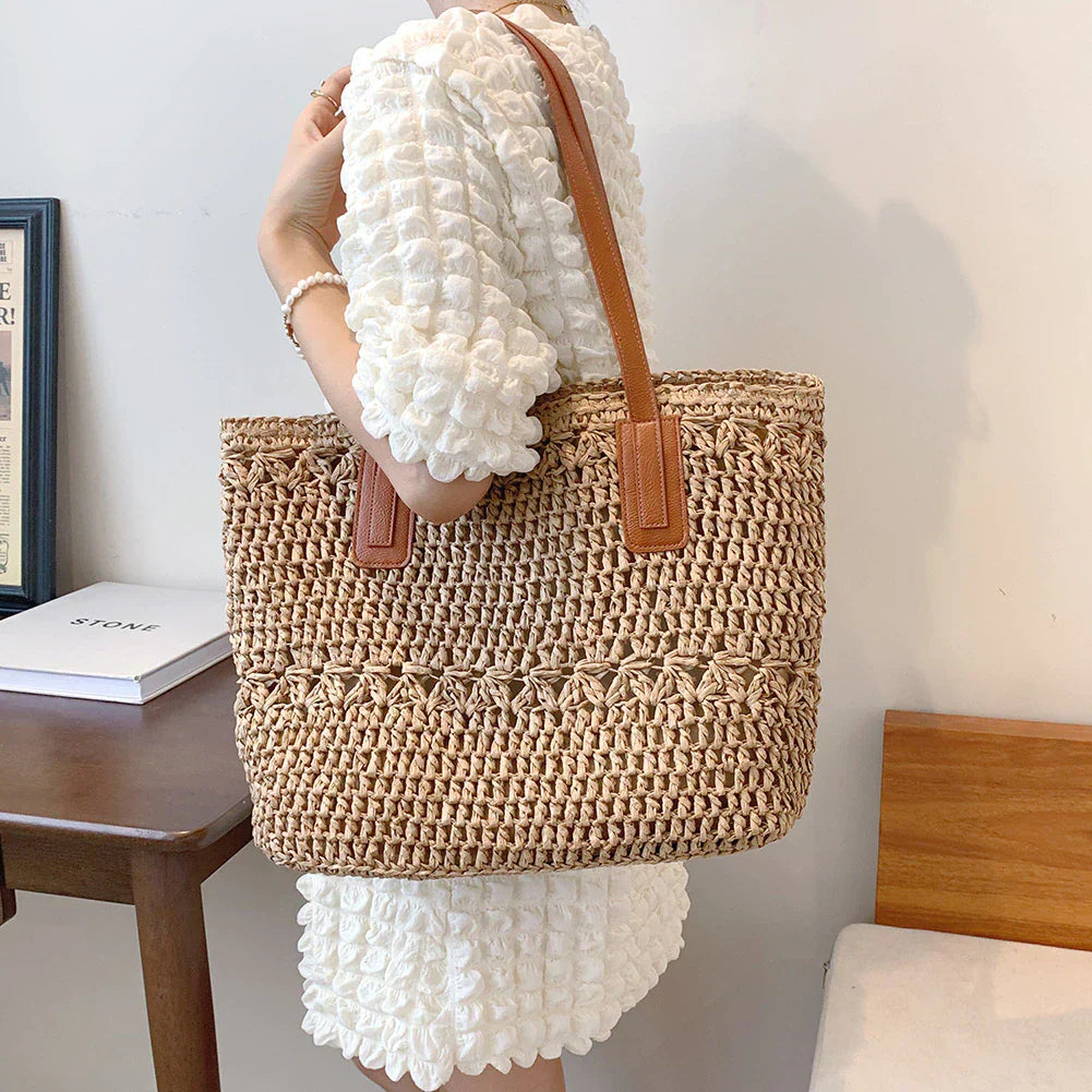 bags : Genevieve - Chique strotas met leren riemen in van Pantino