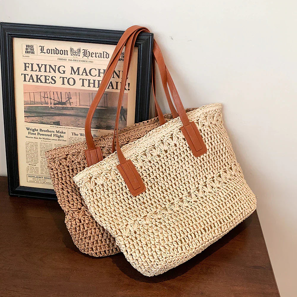 bags : Genevieve - Chique strotas met leren riemen in van Pantino