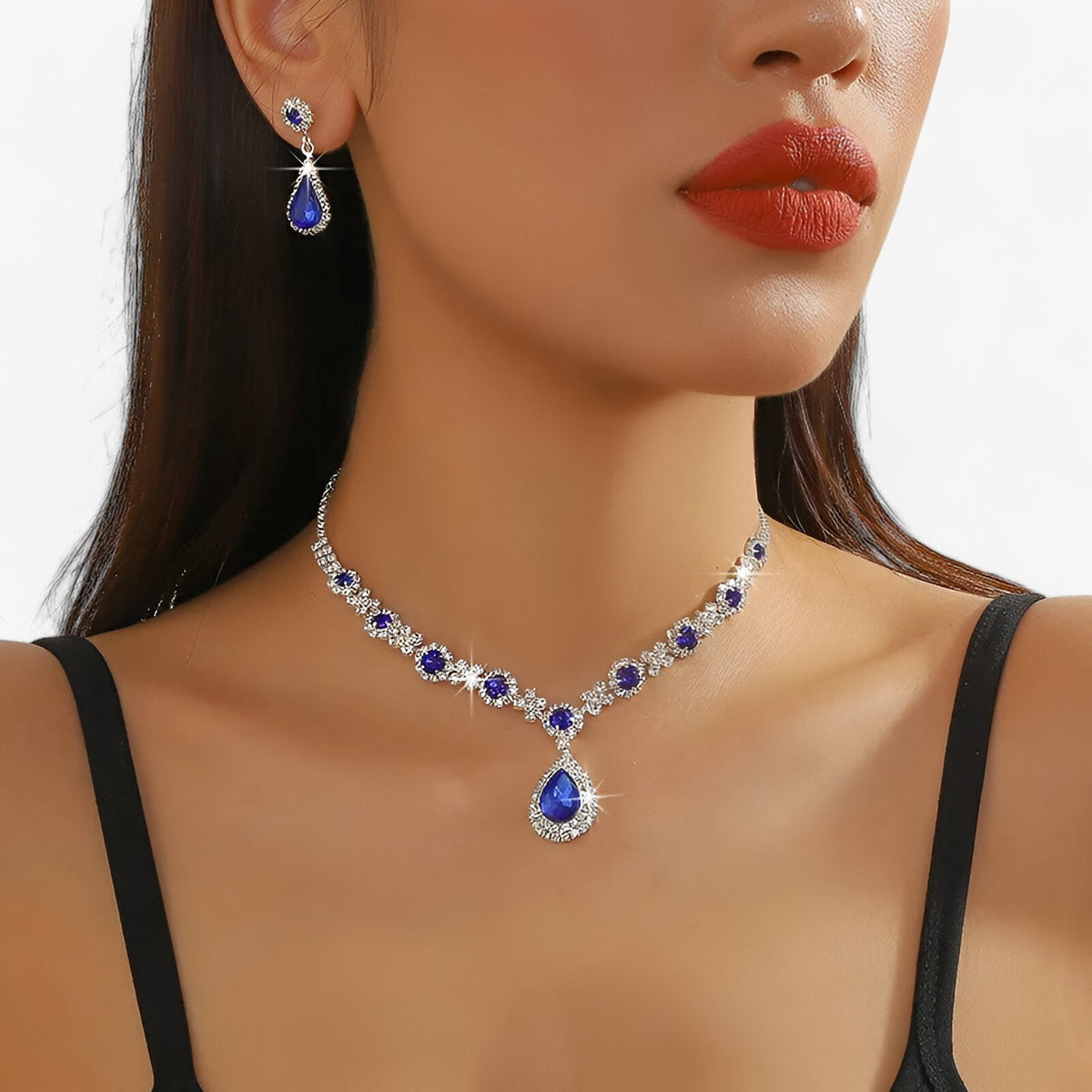 accessories : Amanda | Elegant trouwset 2 delen - druppelhanger en oorbellen in van Pantino